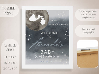 "Over the Moon" Baby Shower Welcome Sign - Magnolia Dane Co.