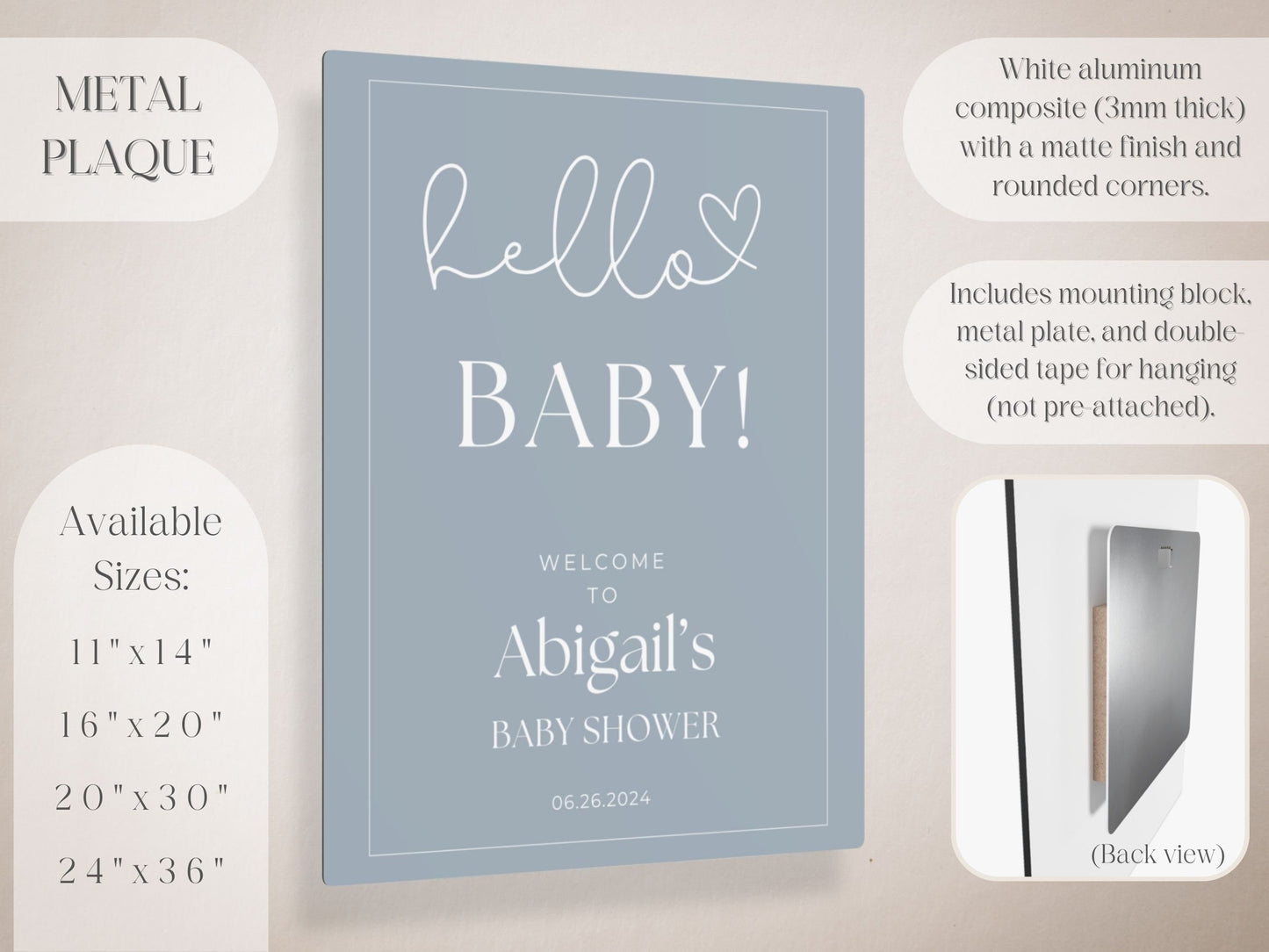 "Hello Baby!" Baby Shower Welcome Sign - Magnolia Dane Co.