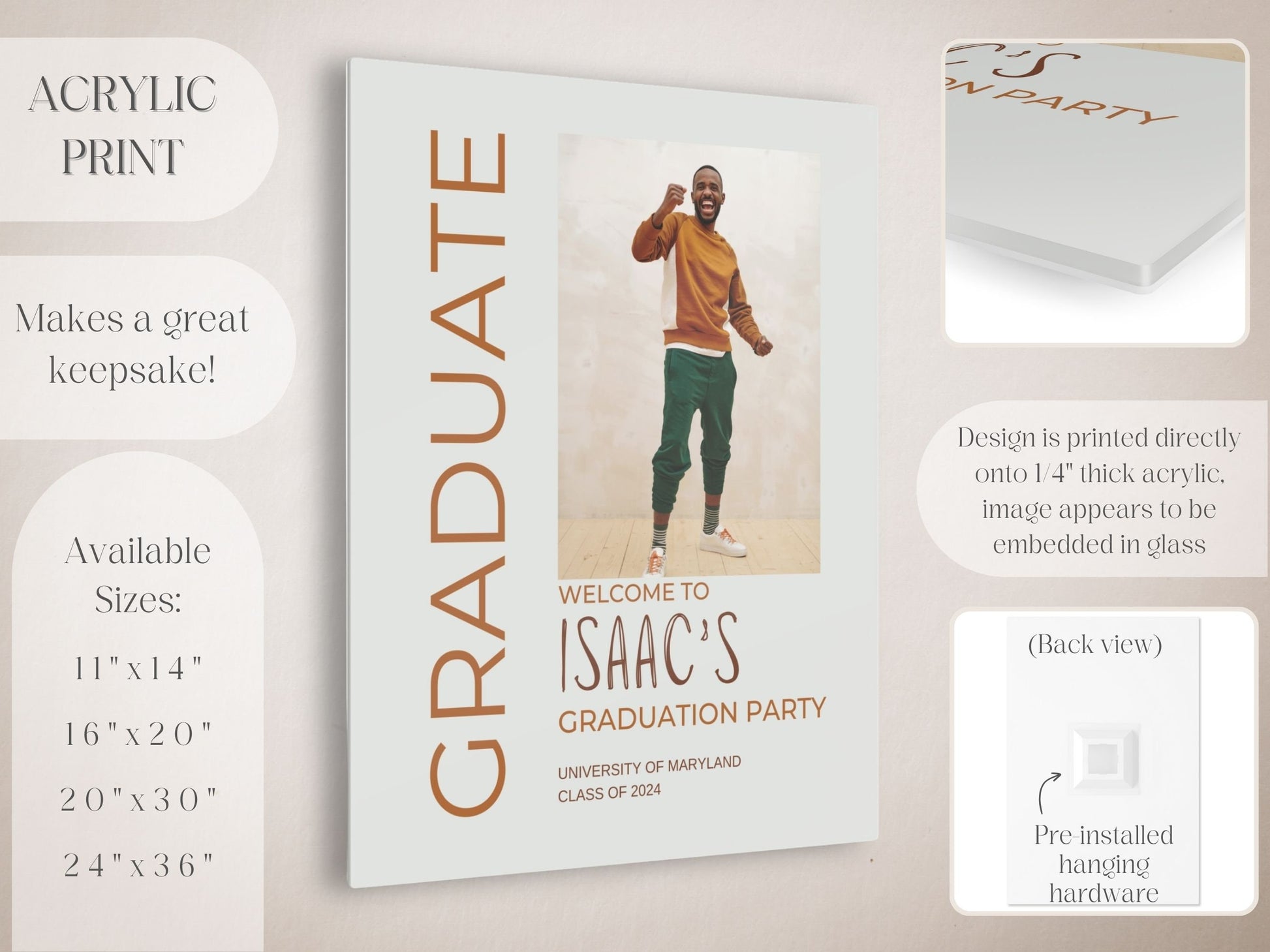 Casual Custom Photo Graduation Party Welcome Sign - Magnolia Dane Co.