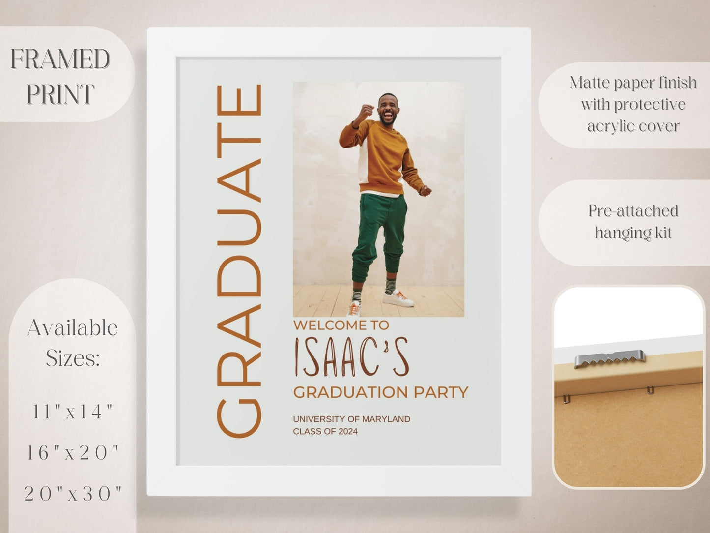 Casual Custom Photo Graduation Party Welcome Sign - Magnolia Dane Co.