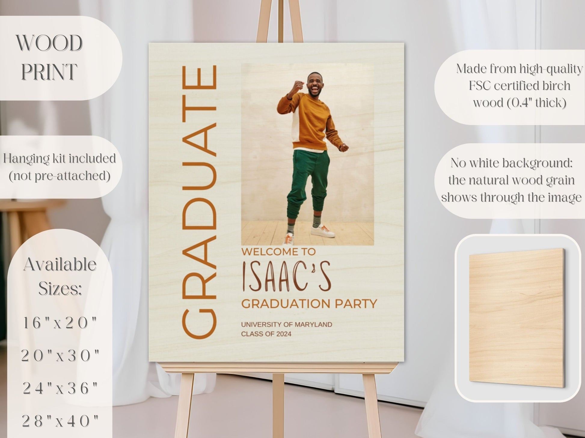 Casual Custom Photo Graduation Party Welcome Sign - Magnolia Dane Co.