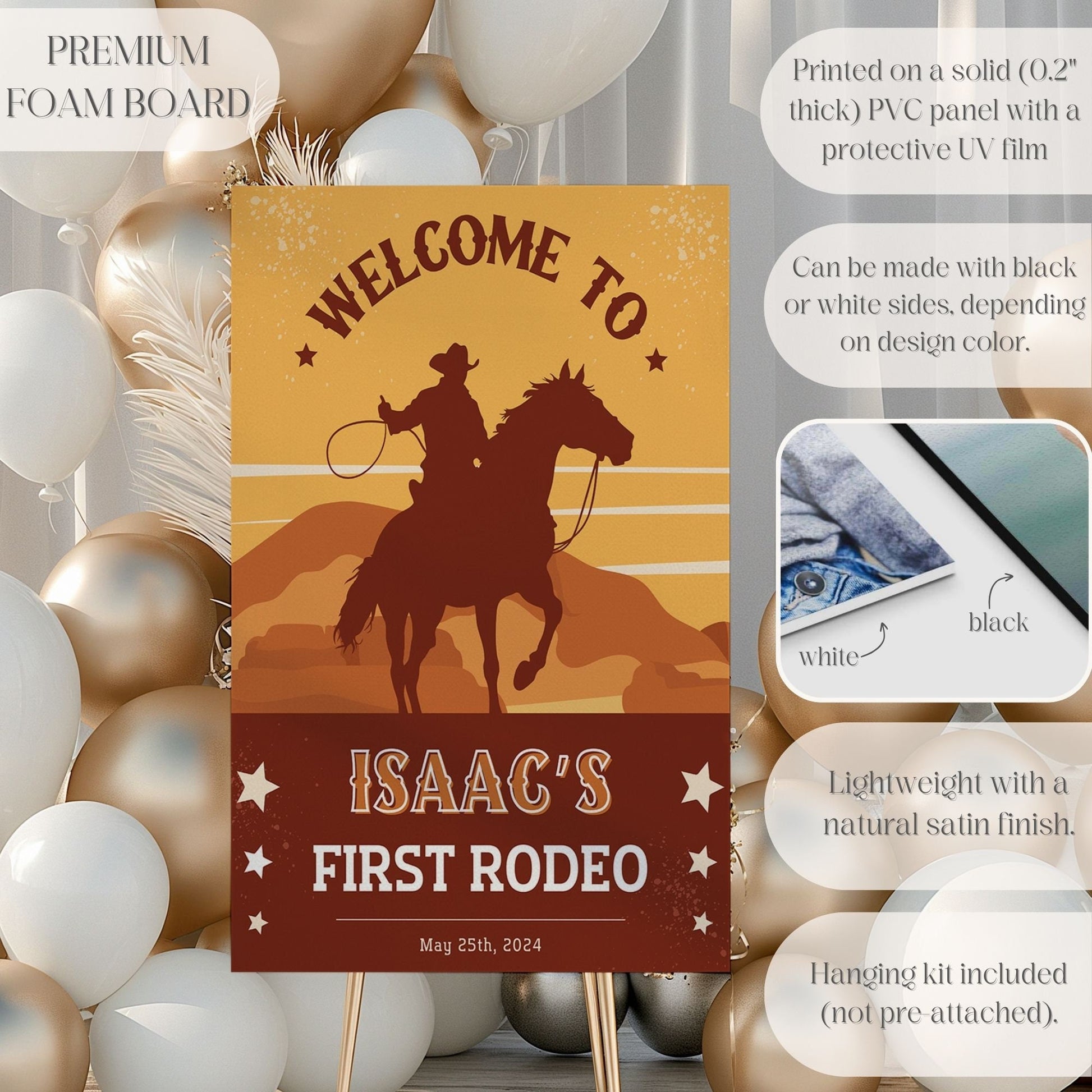 "First Rodeo" 1st Birthday Welcome Sign - Magnolia Dane Co.