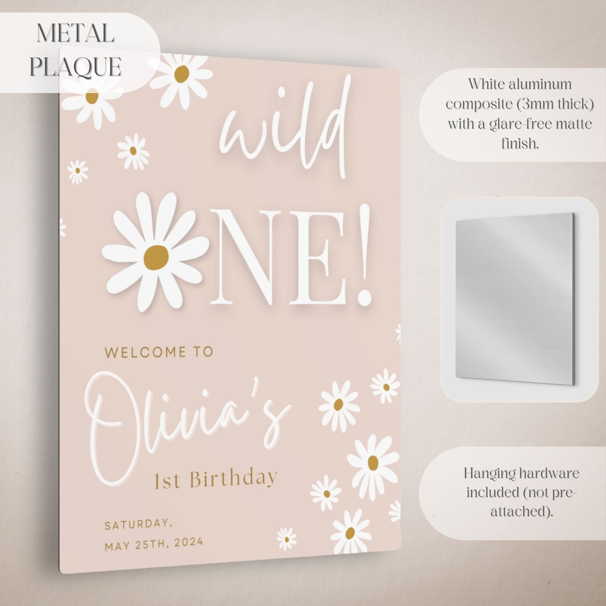 "Wild One" Floral First Birthday Welcome Sign - Magnolia Dane Co.