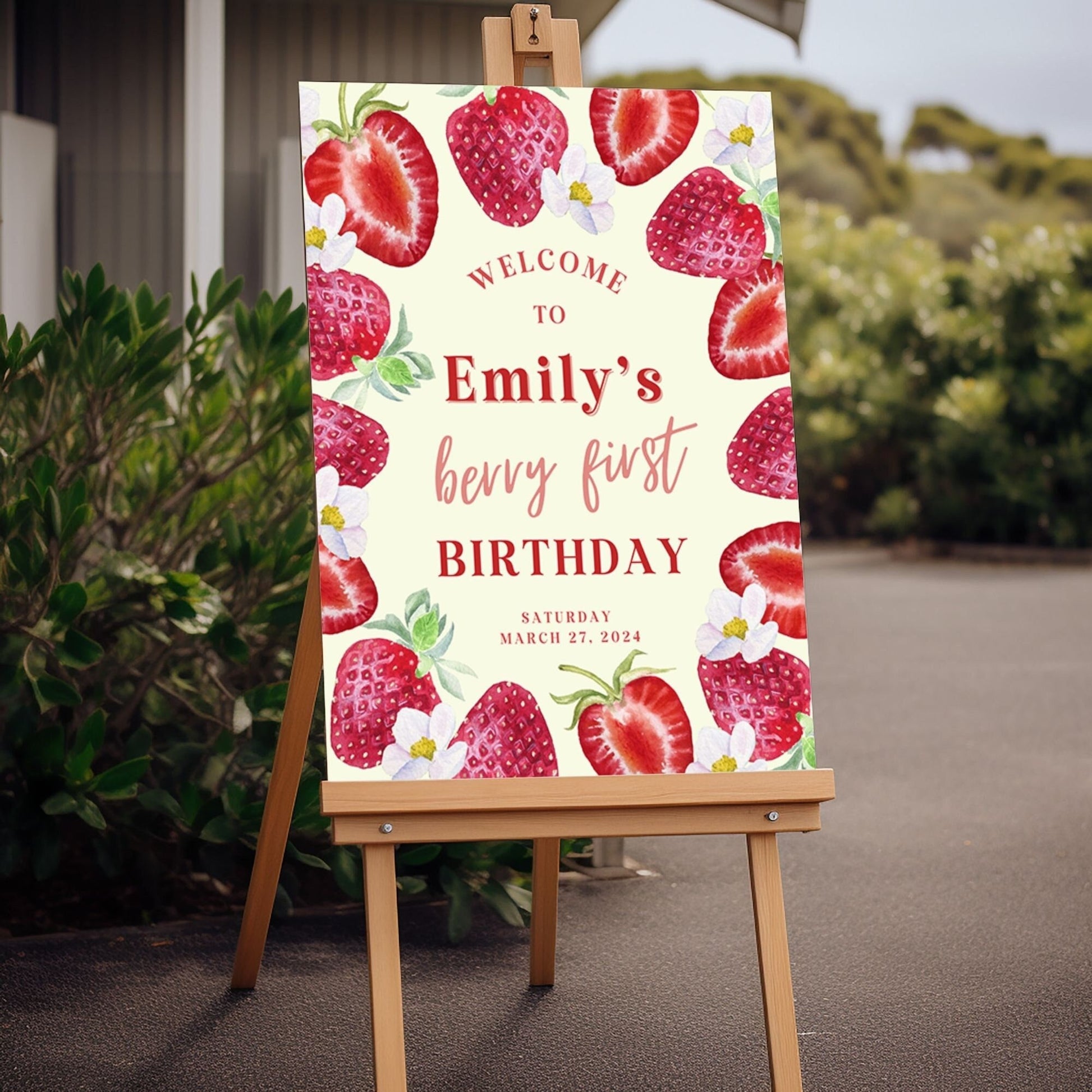 "Berry First" 1st Birthday Welcome Sign - Magnolia Dane Co.