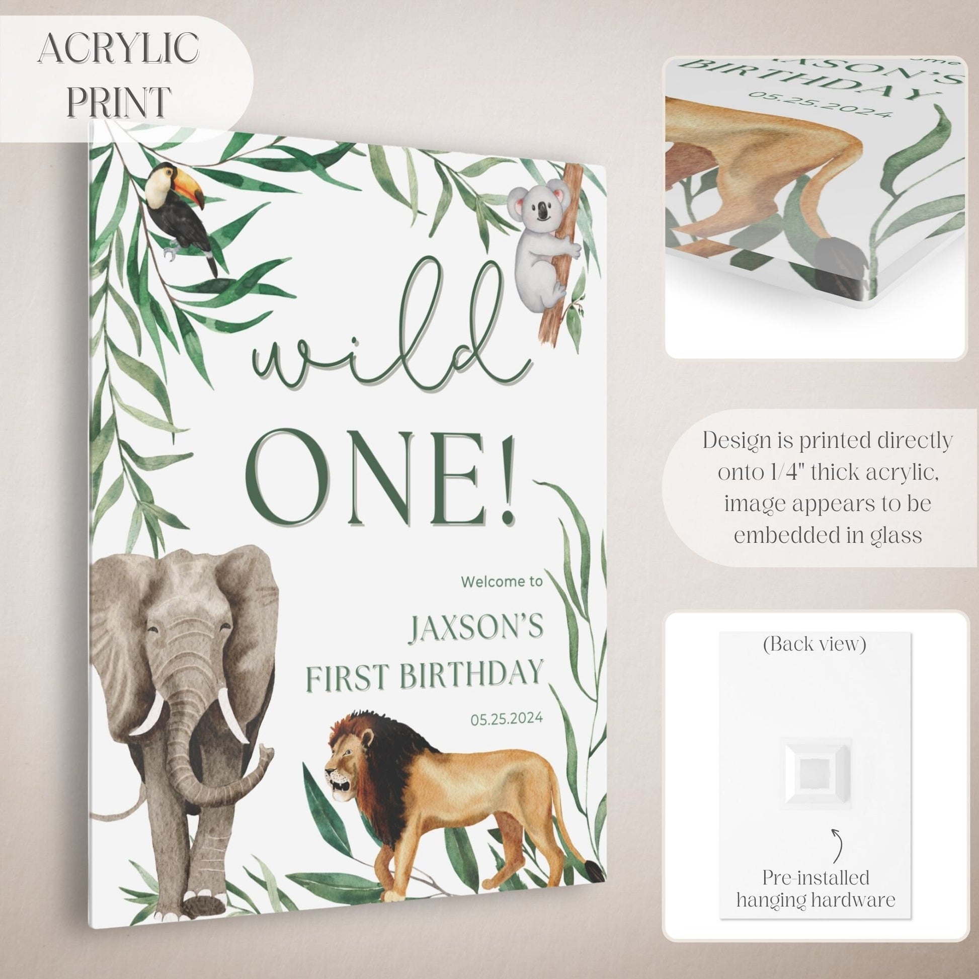 "Wild One" Safari First Birthday Welcome Sign - Magnolia Dane Co.