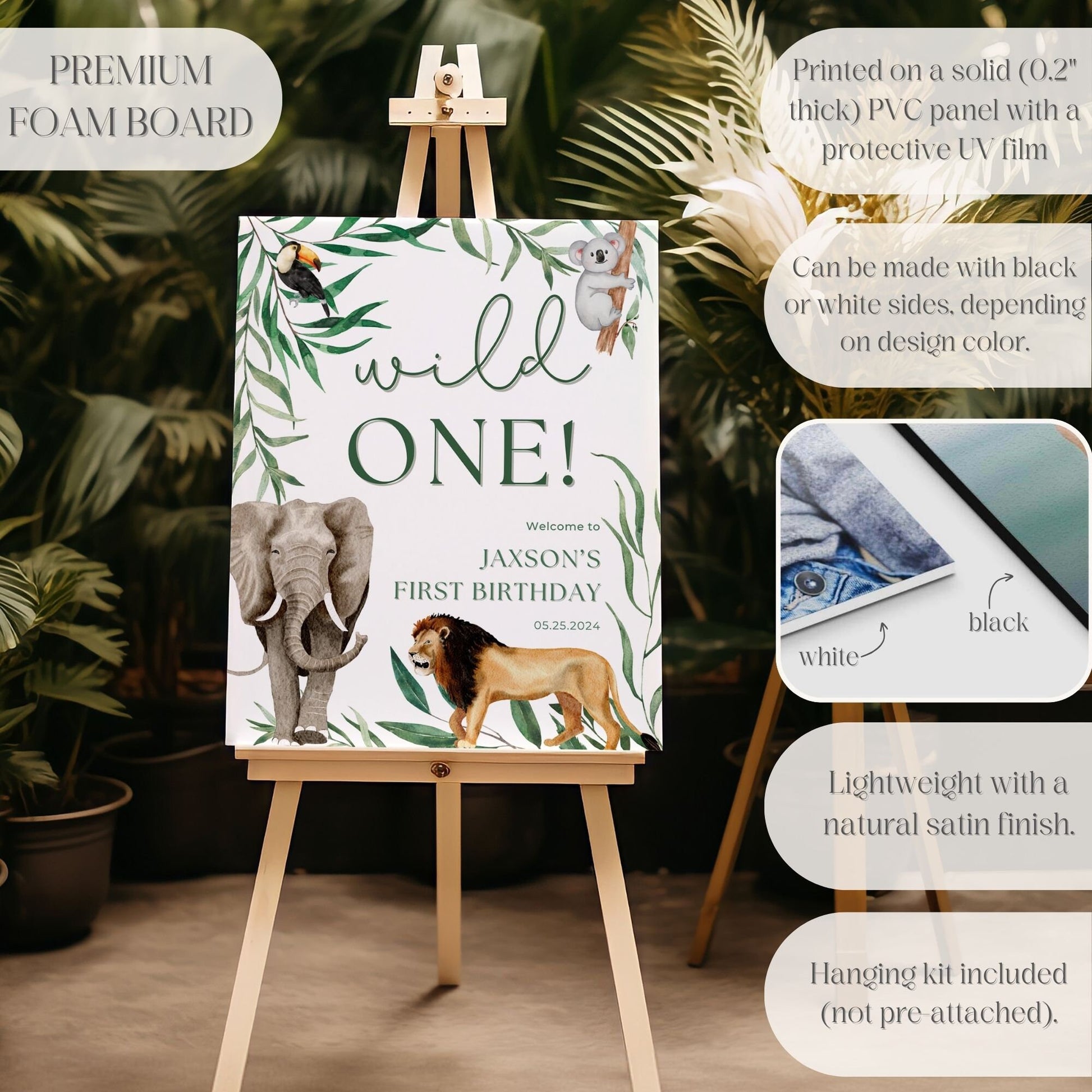 "Wild One" Safari First Birthday Welcome Sign - Magnolia Dane Co.