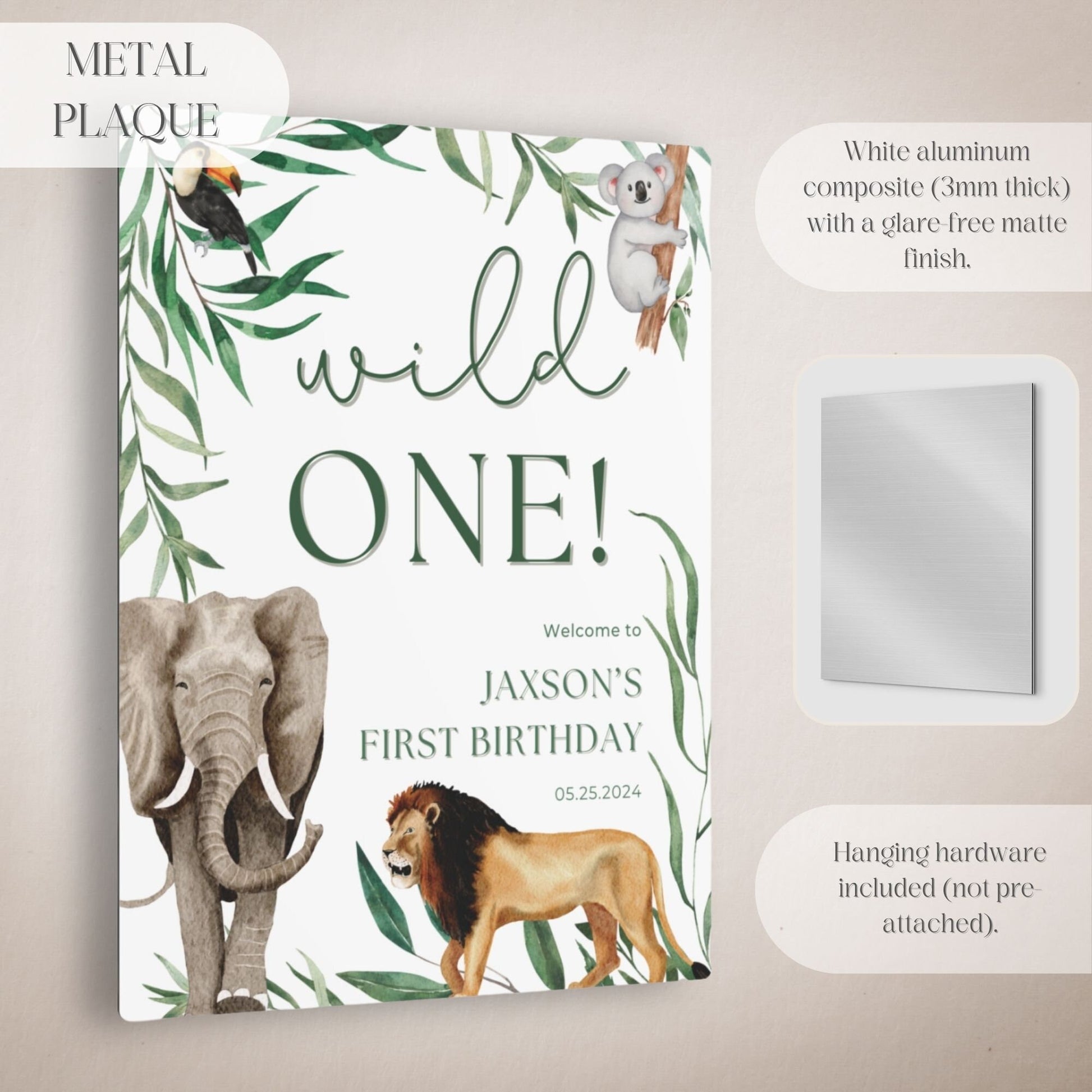 "Wild One" Safari First Birthday Welcome Sign - Magnolia Dane Co.