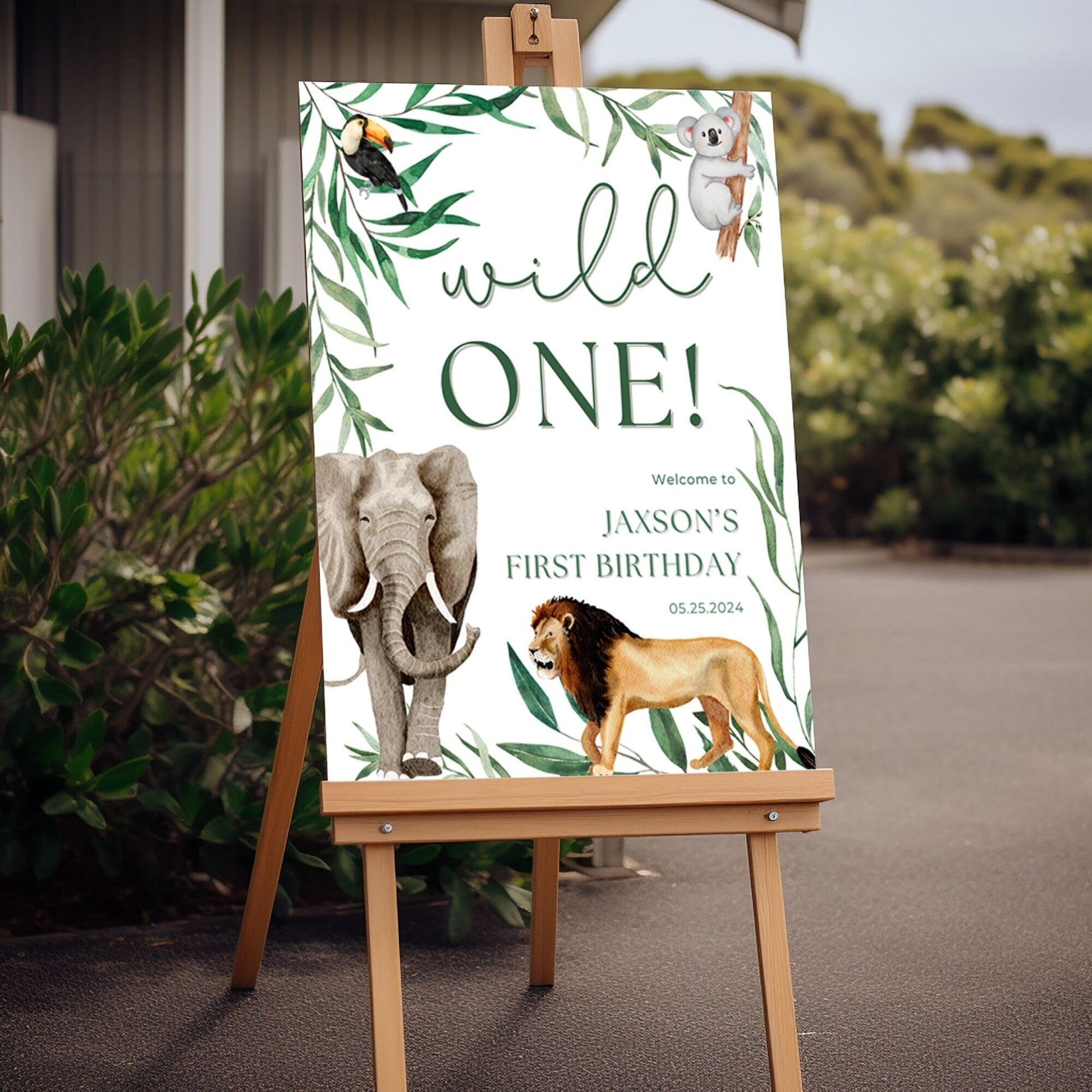 "Wild One" Safari First Birthday Welcome Sign - Magnolia Dane Co.