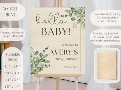 Simple Foliage Baby Shower Welcome Sign - Magnolia Dane Co.