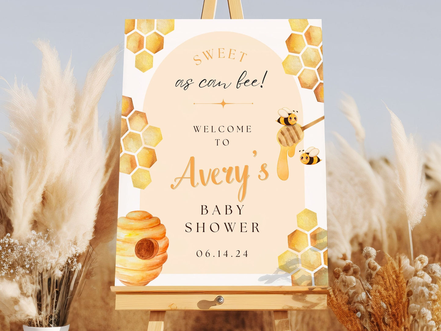 "Sweet as Can Bee!" Baby Shower Welcome Sign