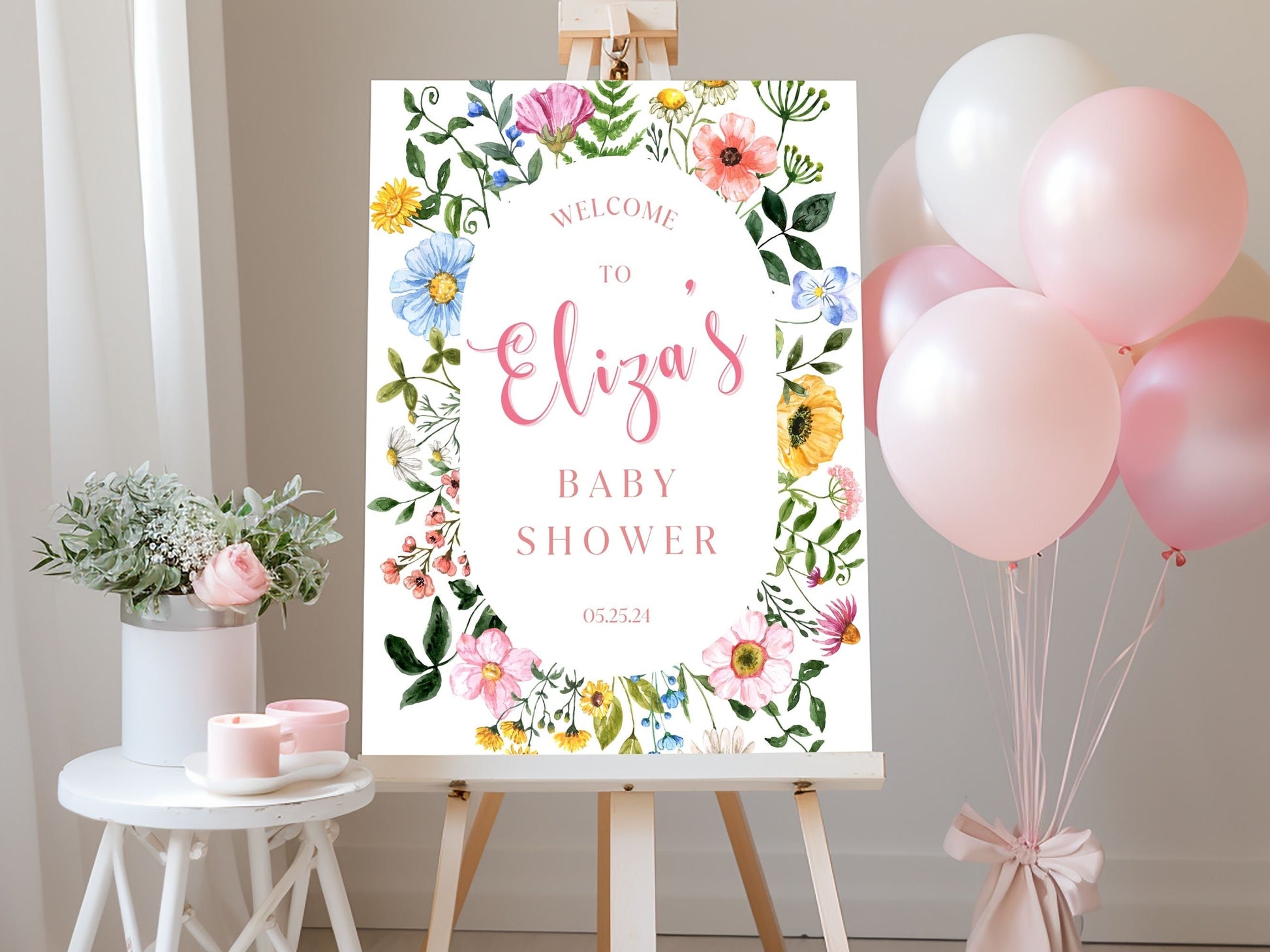 "Baby in Bloom" Baby Shower Welcome Sign - Magnolia Dane Co.