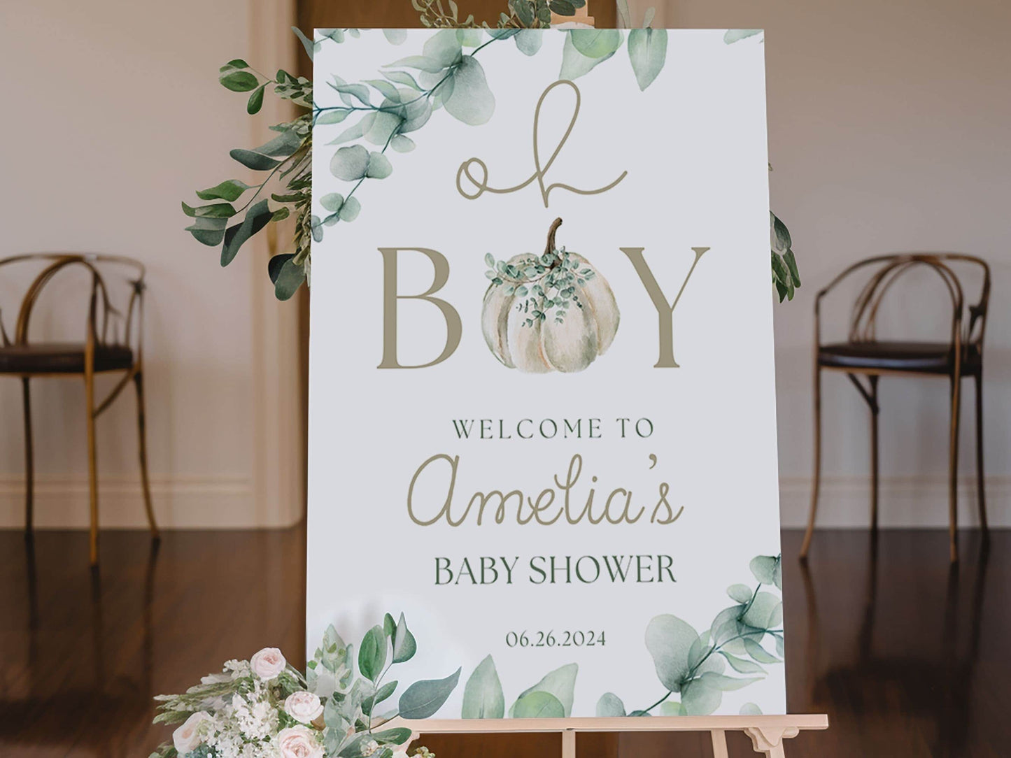 "Oh Boy" Baby Shower Welcome Sign - Magnolia Dane Co.