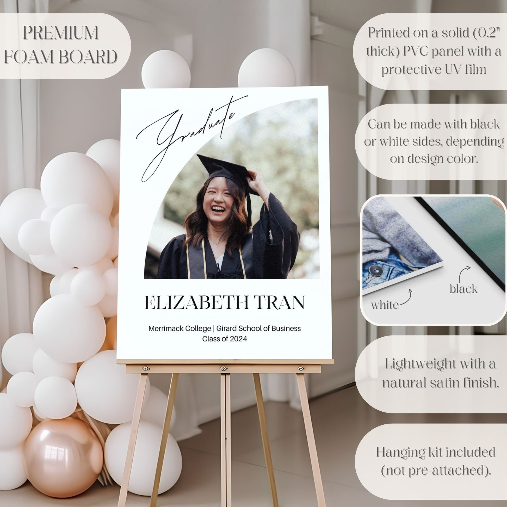 Modern Custom Photo Graduation Party Welcome Sign - Magnolia Dane Co.