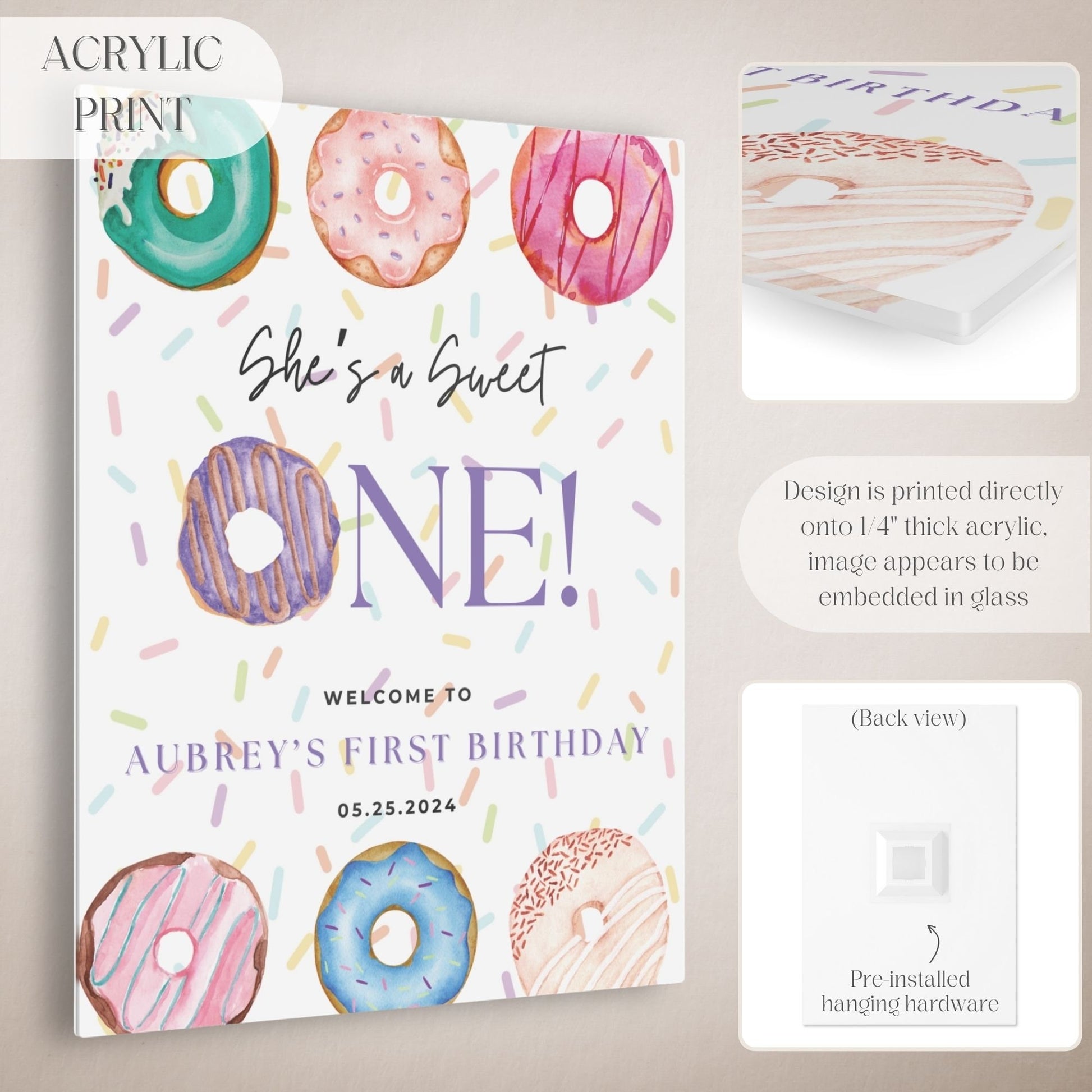 "Sweet One" Donut First Birthday Welcome Sign - Magnolia Dane Co.