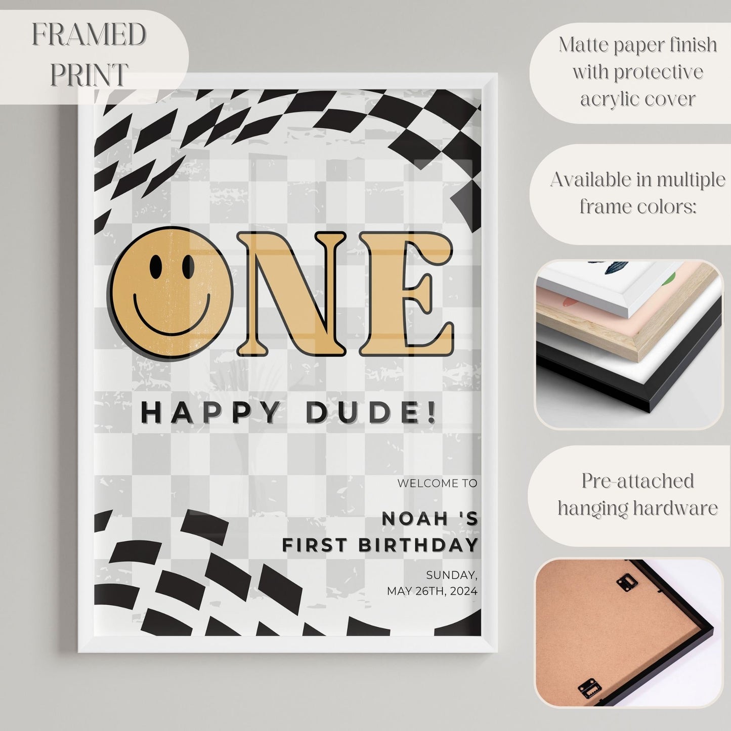 "One Happy Dude" First Birthday Welcome Sign - Magnolia Dane Co.