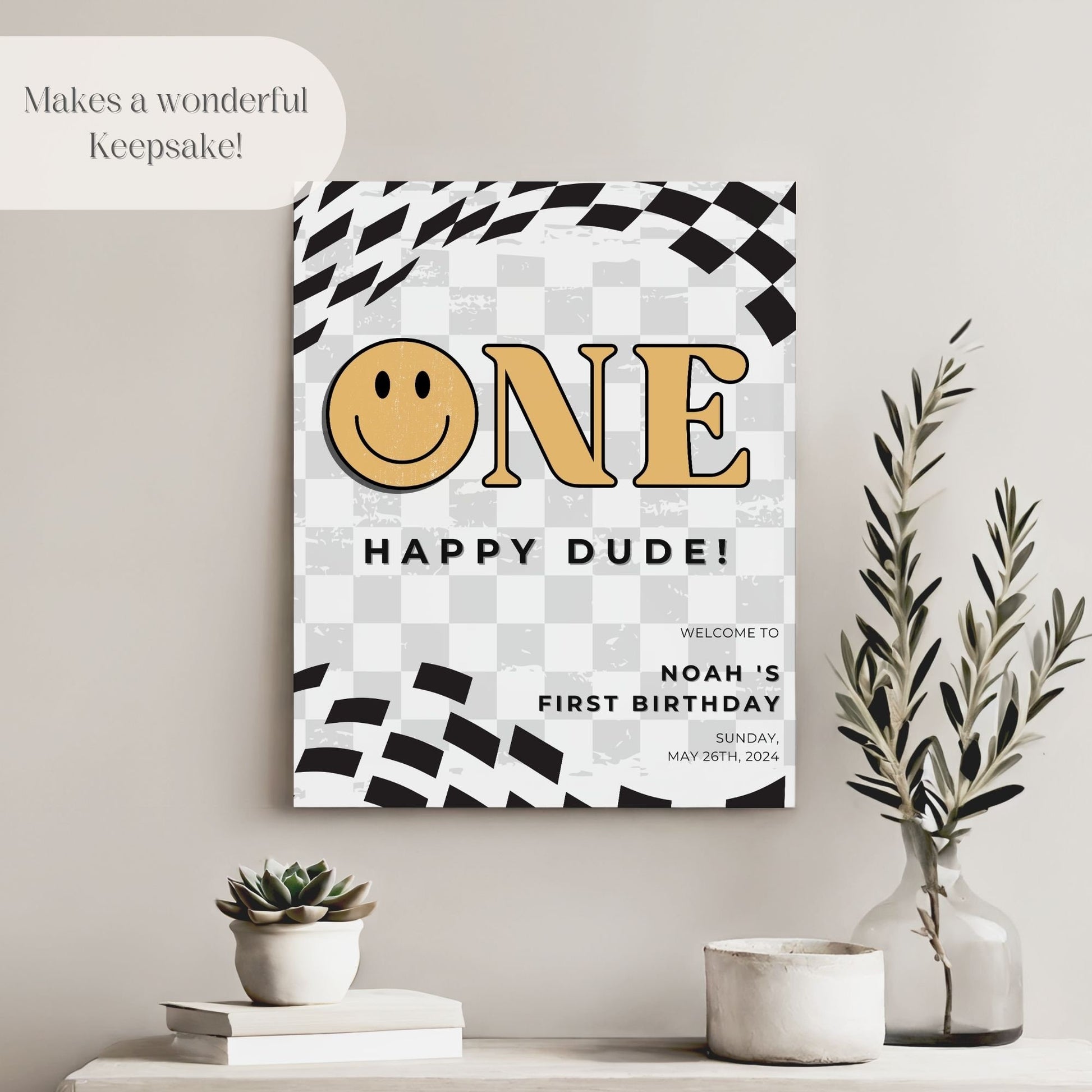 "One Happy Dude" First Birthday Welcome Sign - Magnolia Dane Co.