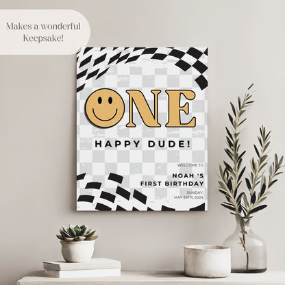 "One Happy Dude" First Birthday Welcome Sign - Magnolia Dane Co.