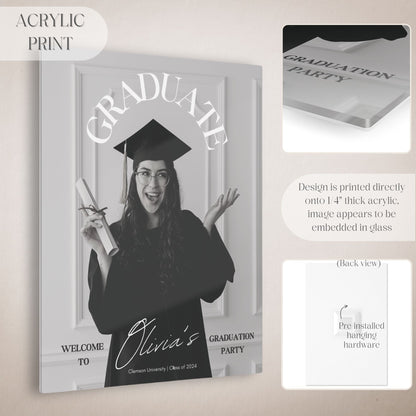 "GRADUATE" Custom Photo Graduation Party Welcome Sign - Magnolia Dane Co.