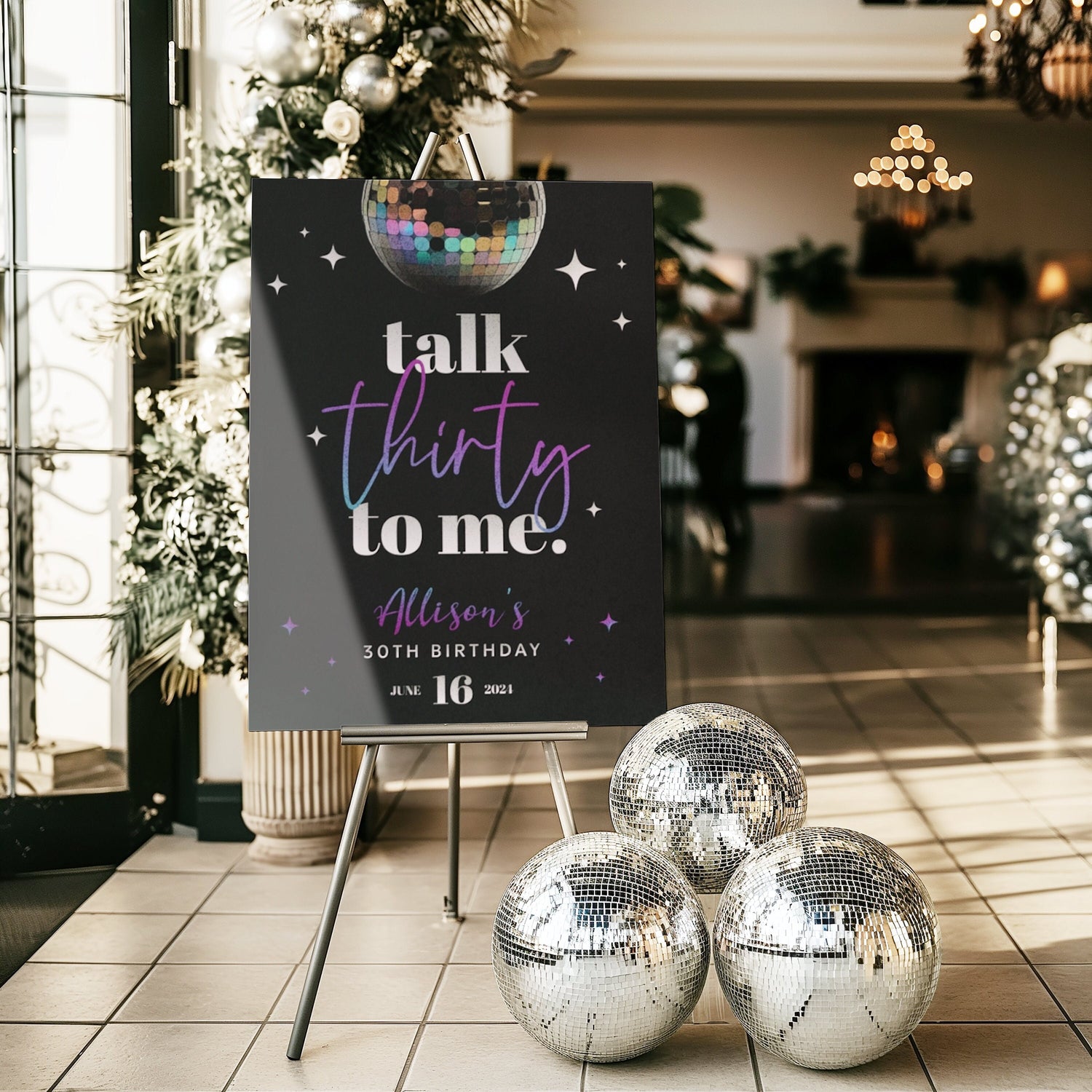 "Talk Thirty To Me" 30th Birthday Welcome Sign - Magnolia Dane Co.