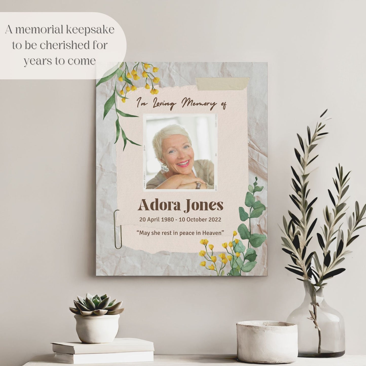 Scrapbook Custom Photo Celebration of Life Welcome Sign - Magnolia Dane Co.