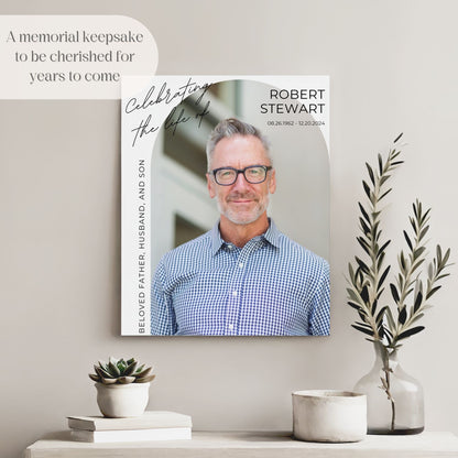 Modern Arch Custom Photo Celebration of Life Welcome Sign - Magnolia Dane Co.