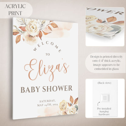 Boho Floral Baby Shower Welcome Sign - Magnolia Dane Co.