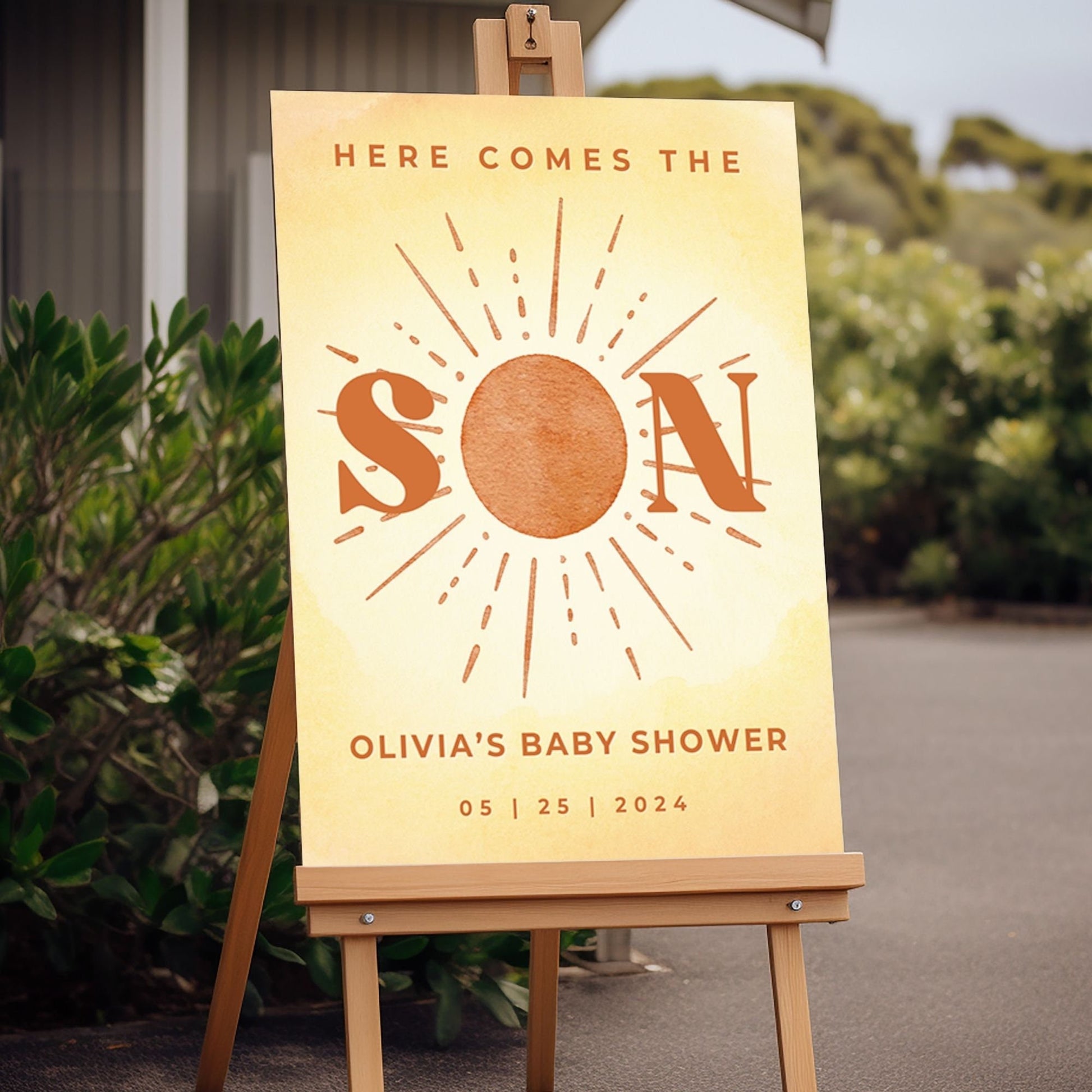 "Here Comes The Son" Baby Shower Welcome Sign - Magnolia Dane Co.