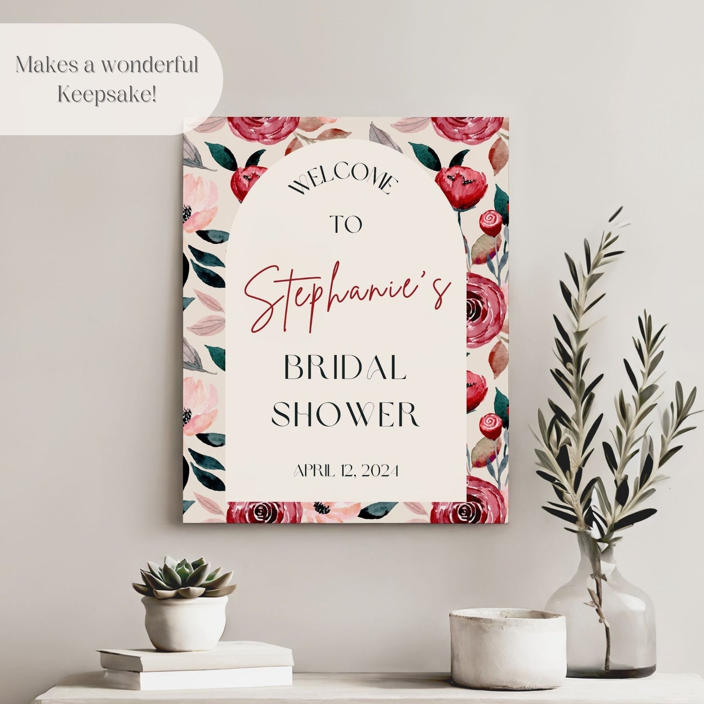 Bright Floral Bridal Shower Welcome Sign - Magnolia Dane Co.