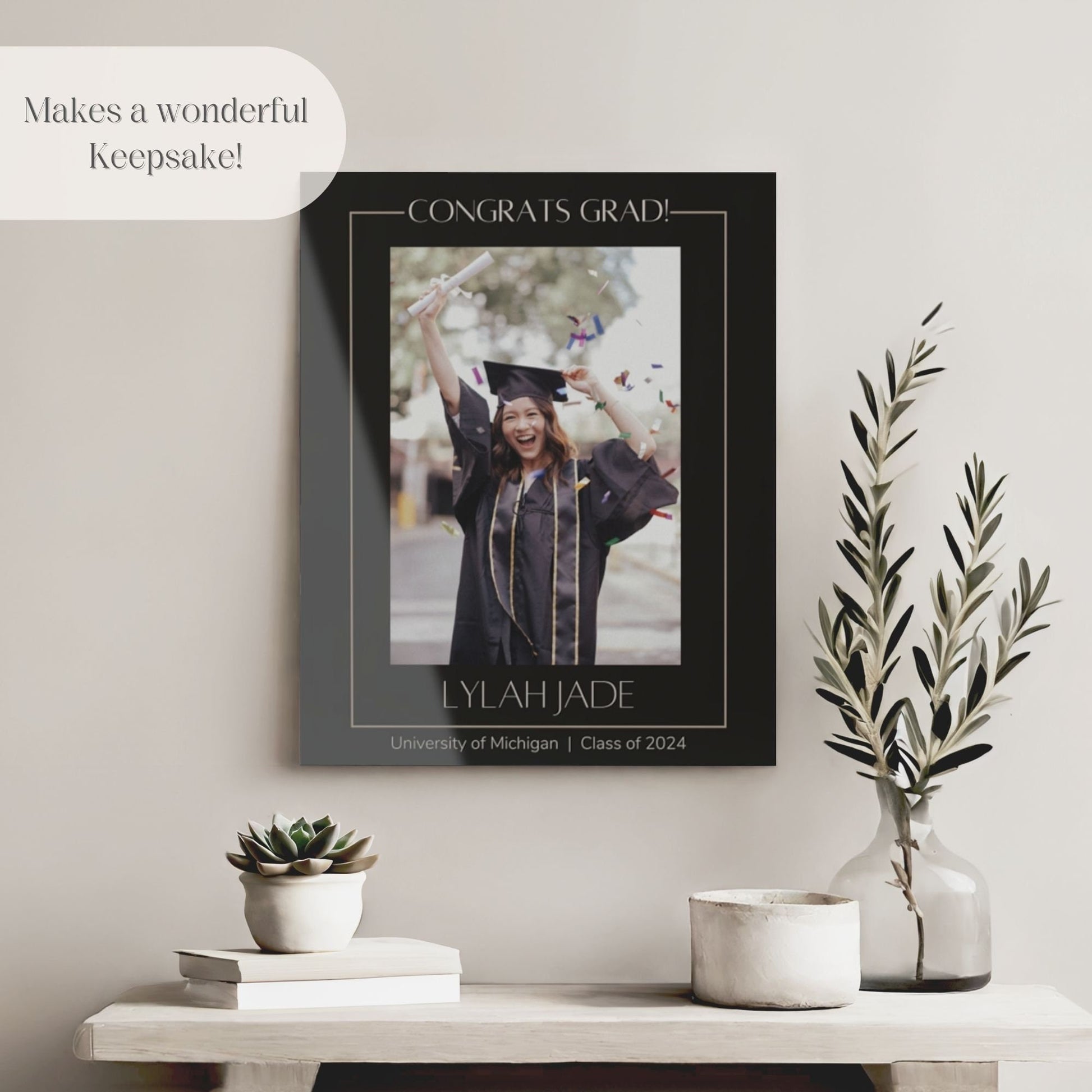 "Congrats Grad" Custom Photo Graduation Party Welcome Sign - Magnolia Dane Co.