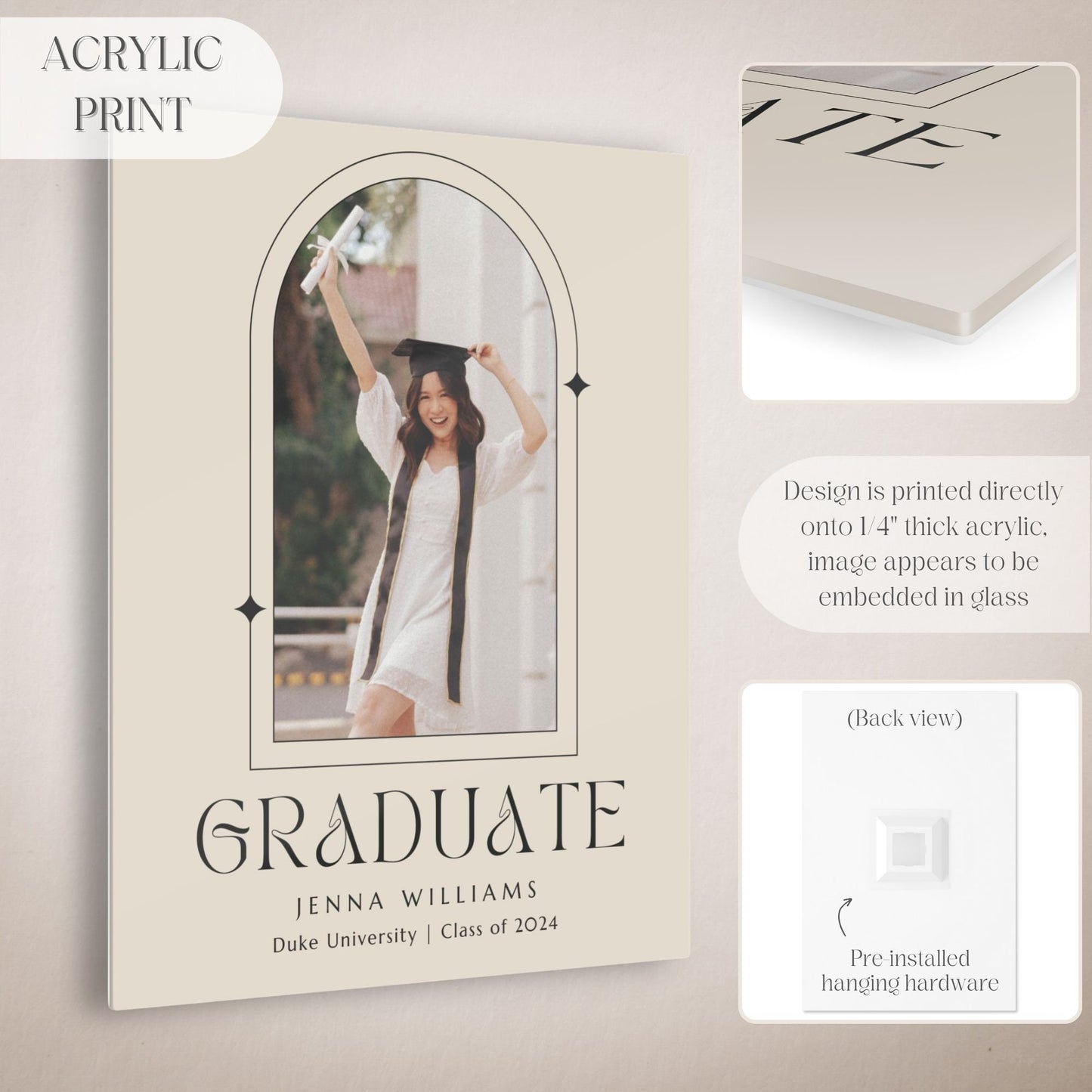 Elegant Arch Custom Photo Graduation Party Welcome Sign - Magnolia Dane Co.