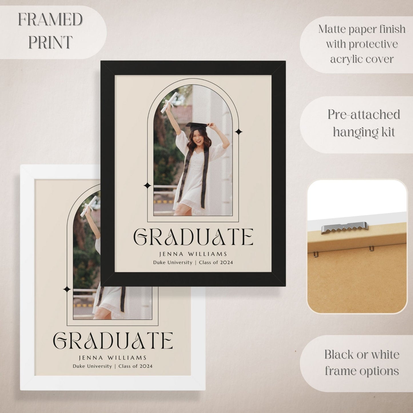 Elegant Arch Custom Photo Graduation Party Welcome Sign - Magnolia Dane Co.