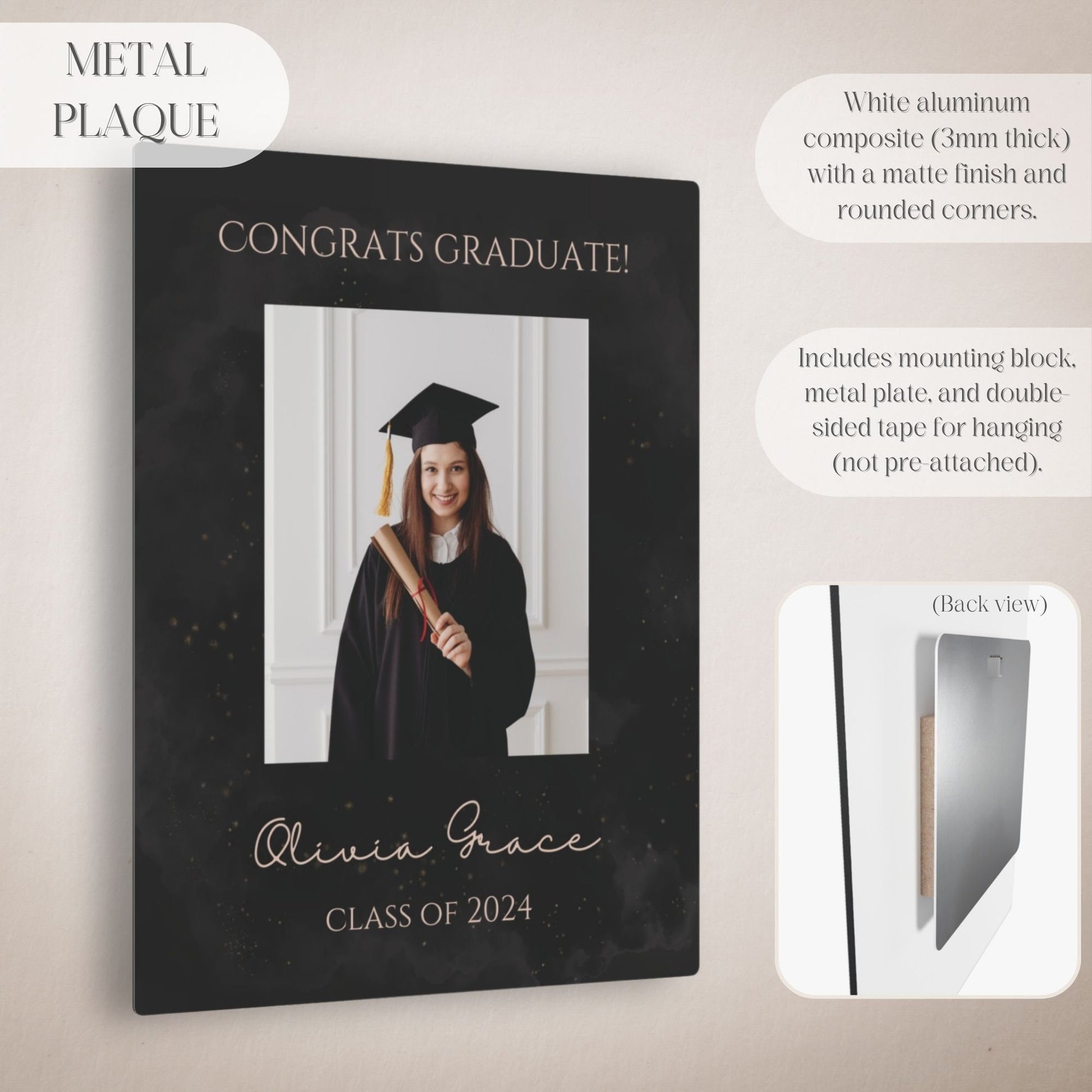 "Congrats Graduate" Custom Photo Graduation Party Welcome Sign - Magnolia Dane Co.