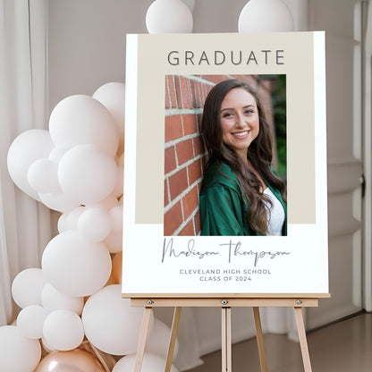 Geometric Custom Photo Graduation Party Welcome Sign - Magnolia Dane Co.