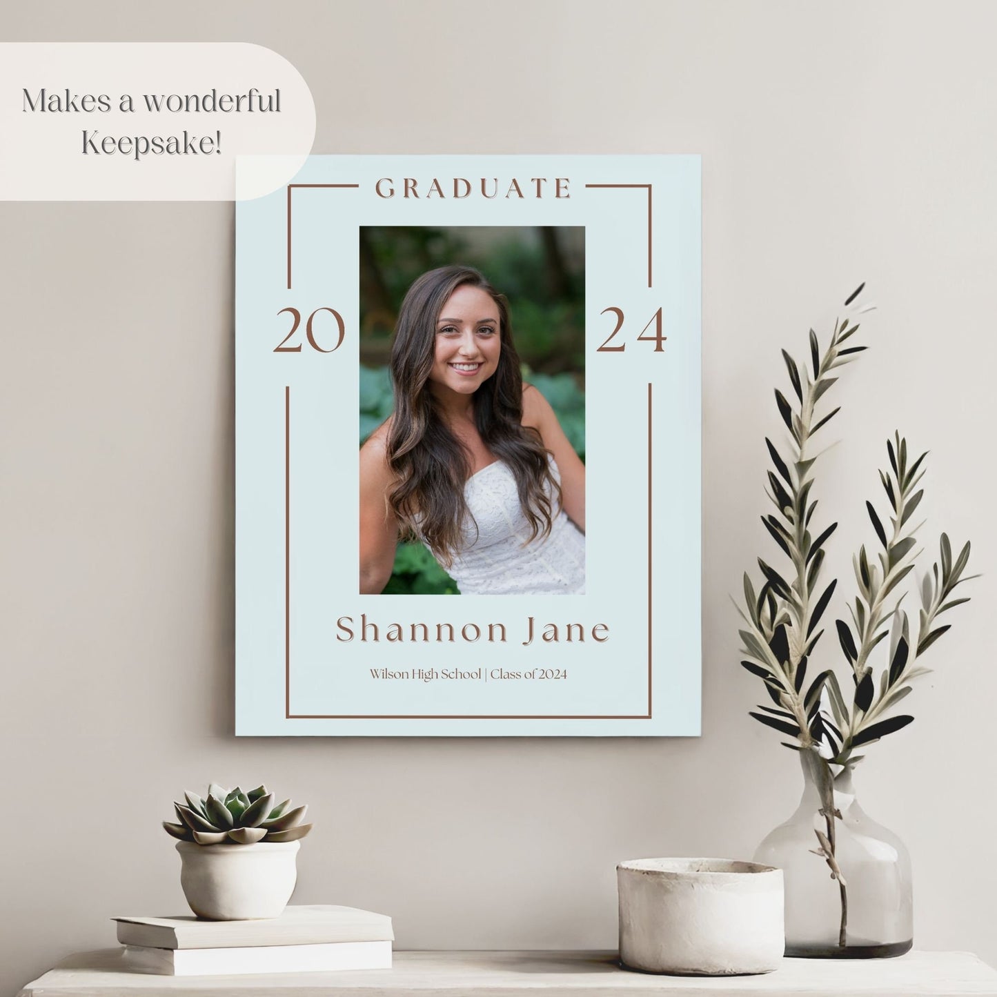 Simple Outline Custom Photo Graduation Party Welcome Sign - Magnolia Dane Co.