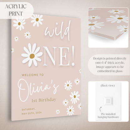 "Wild One" Floral First Birthday Welcome Sign - Magnolia Dane Co.