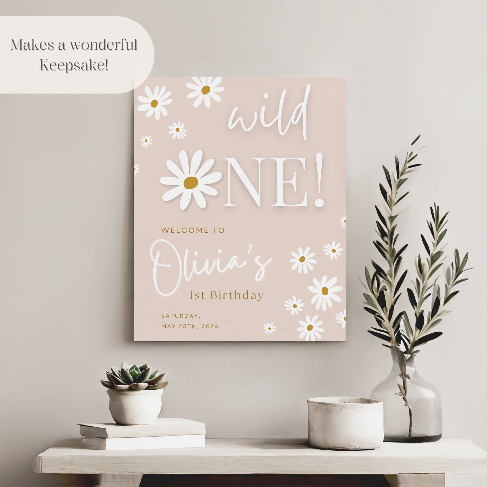 "Wild One" Floral First Birthday Welcome Sign - Magnolia Dane Co.