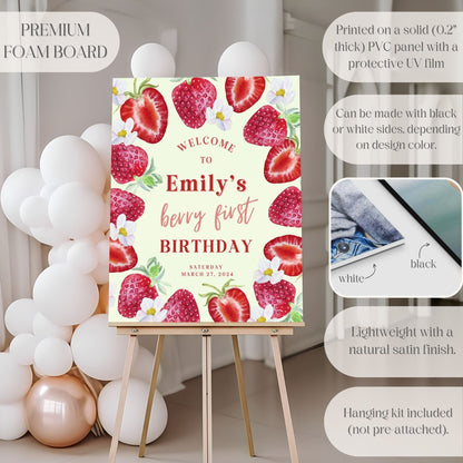 "Berry First" 1st Birthday Welcome Sign - Magnolia Dane Co.