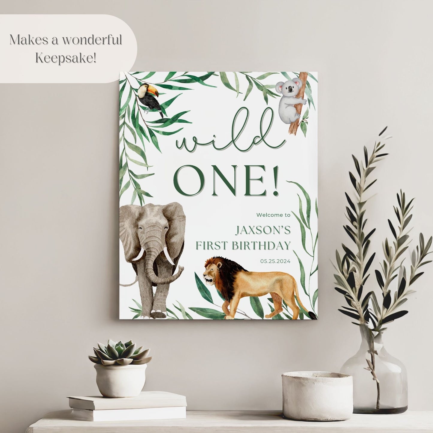 "Wild One" Safari First Birthday Welcome Sign - Magnolia Dane Co.