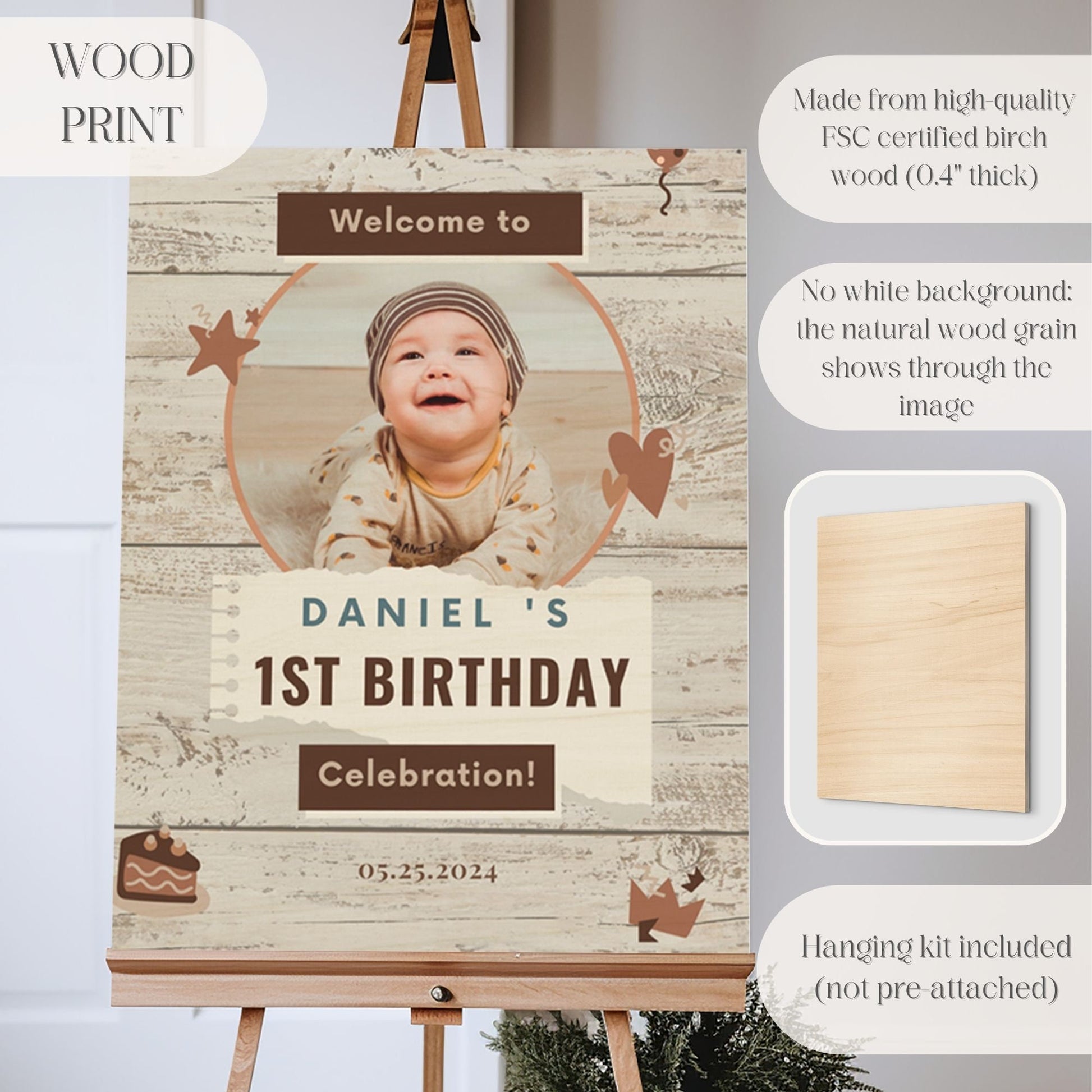 Rustic Custom Photo Birthday Welcome Sign - Magnolia Dane Co.