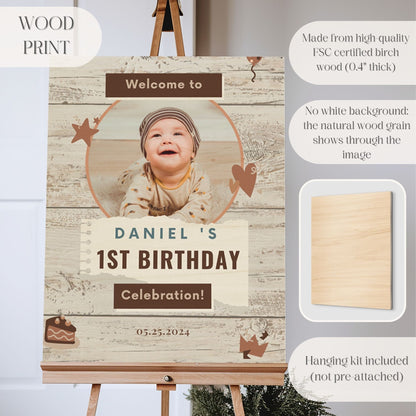 Rustic Custom Photo Birthday Welcome Sign - Magnolia Dane Co.