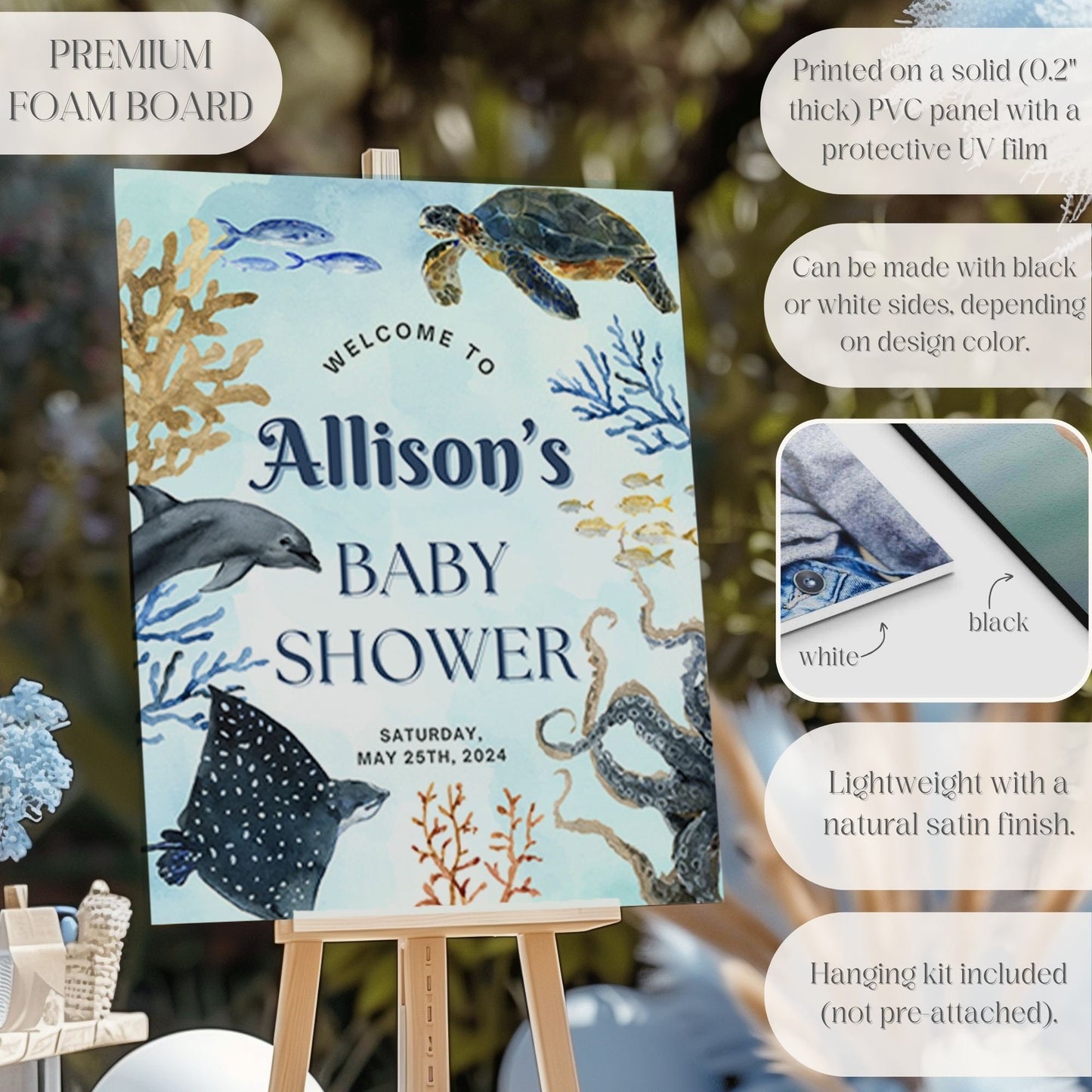 Ocean Themed Baby Shower Welcome Sign - Magnolia Dane Co.