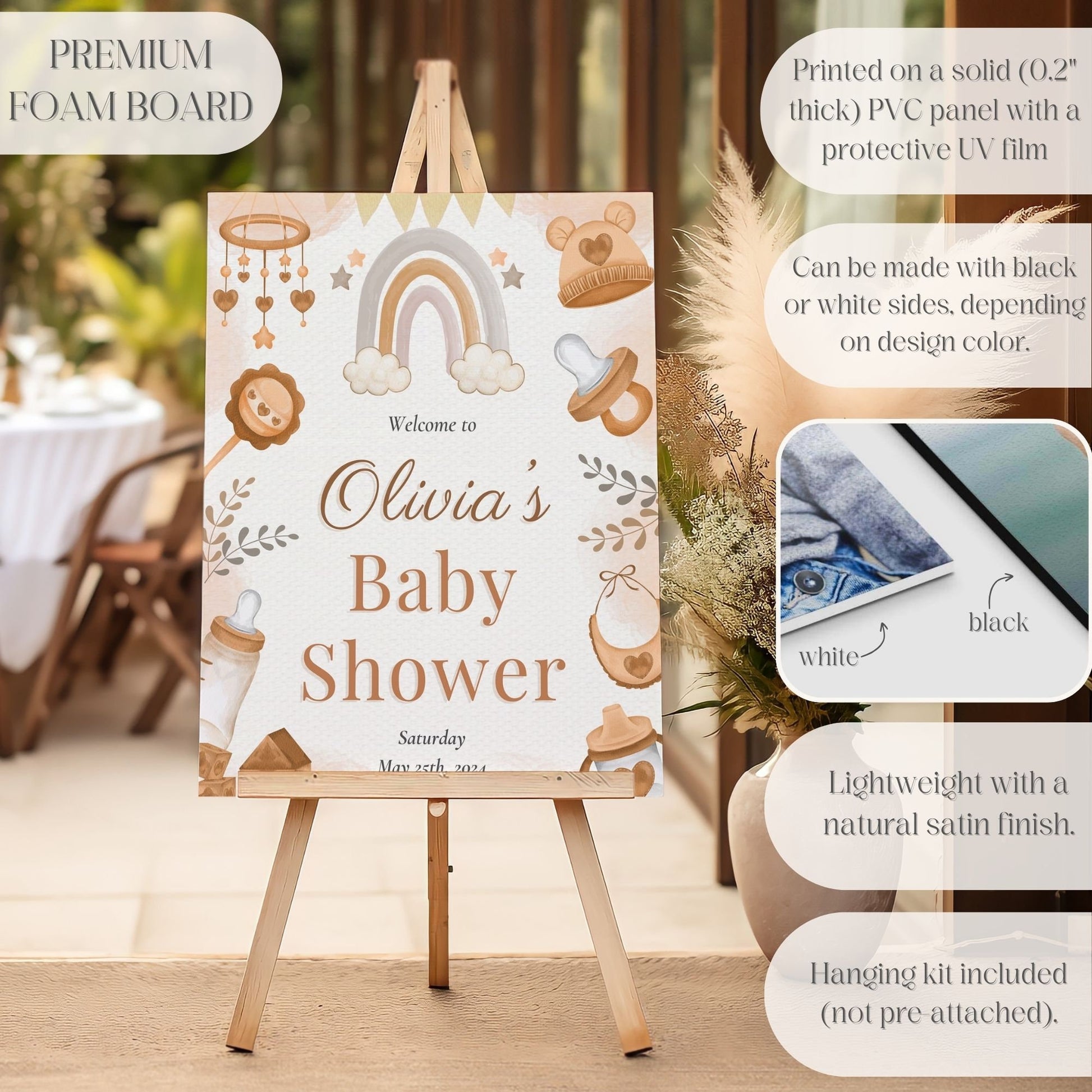 Gender Neutral Boho Baby Shower Welcome Sign - Magnolia Dane Co.