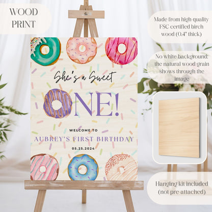 "Sweet One" Donut First Birthday Welcome Sign - Magnolia Dane Co.