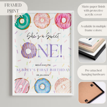 "Sweet One" Donut First Birthday Welcome Sign - Magnolia Dane Co.