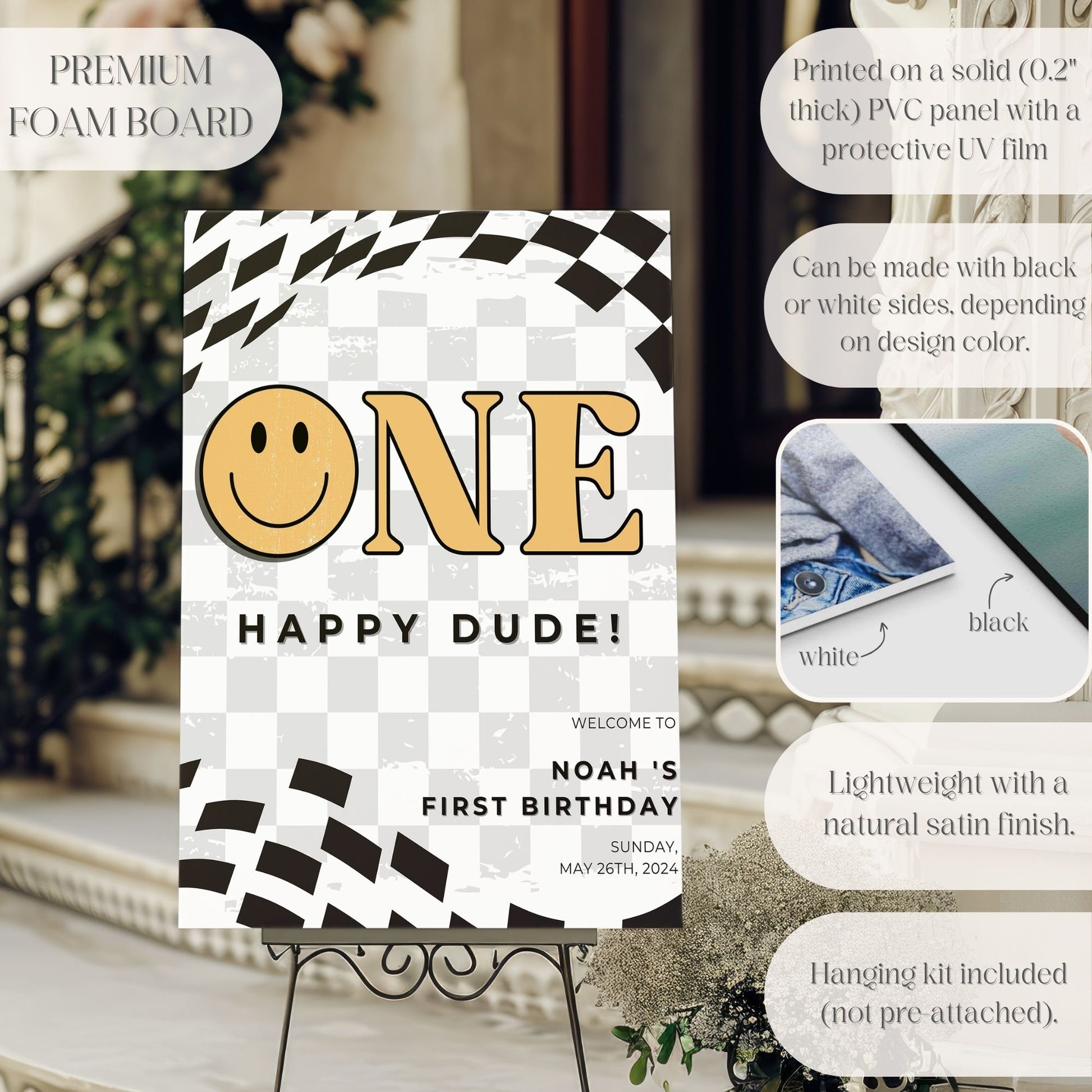 "One Happy Dude" First Birthday Welcome Sign - Magnolia Dane Co.