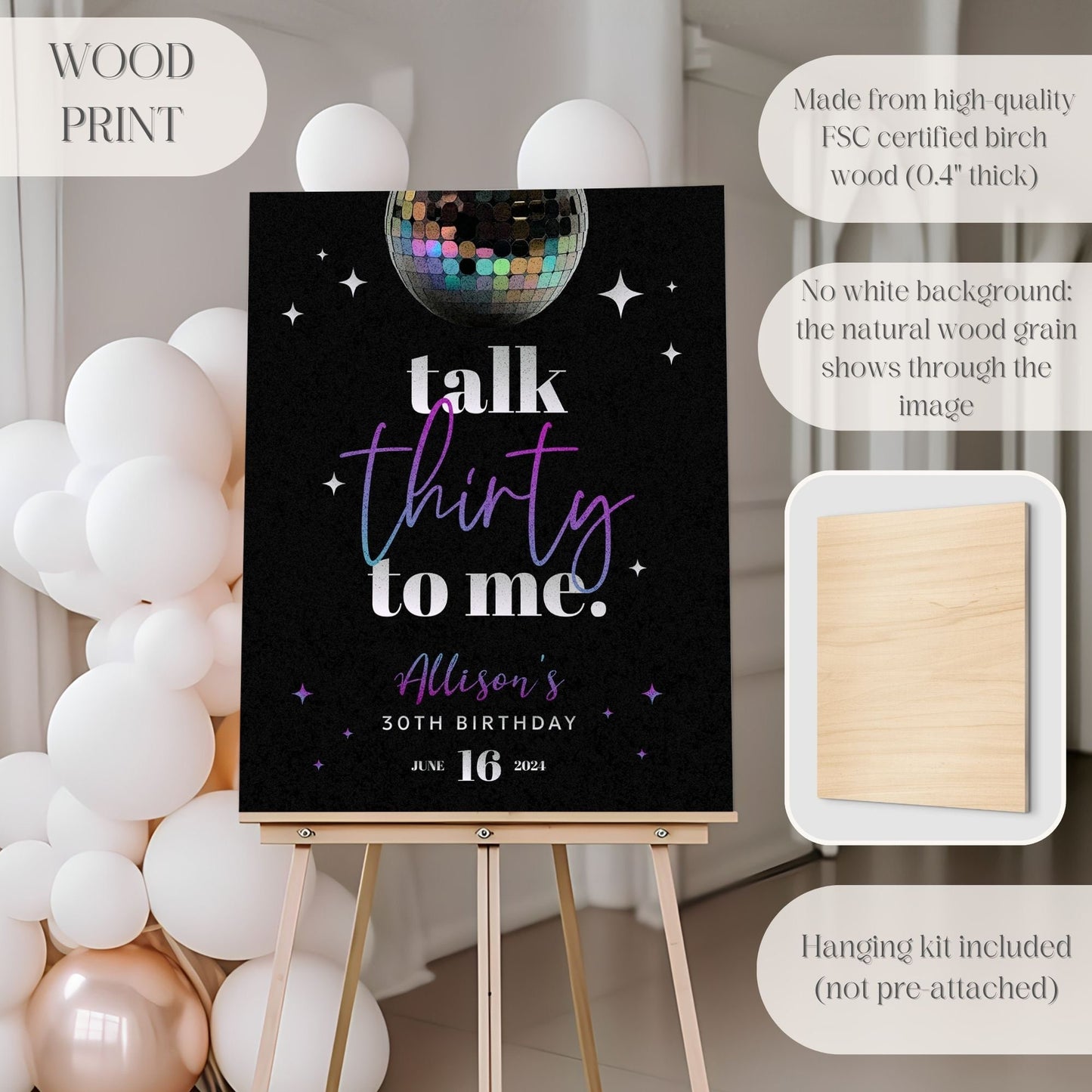 "Talk Thirty To Me" 30th Birthday Welcome Sign - Magnolia Dane Co.