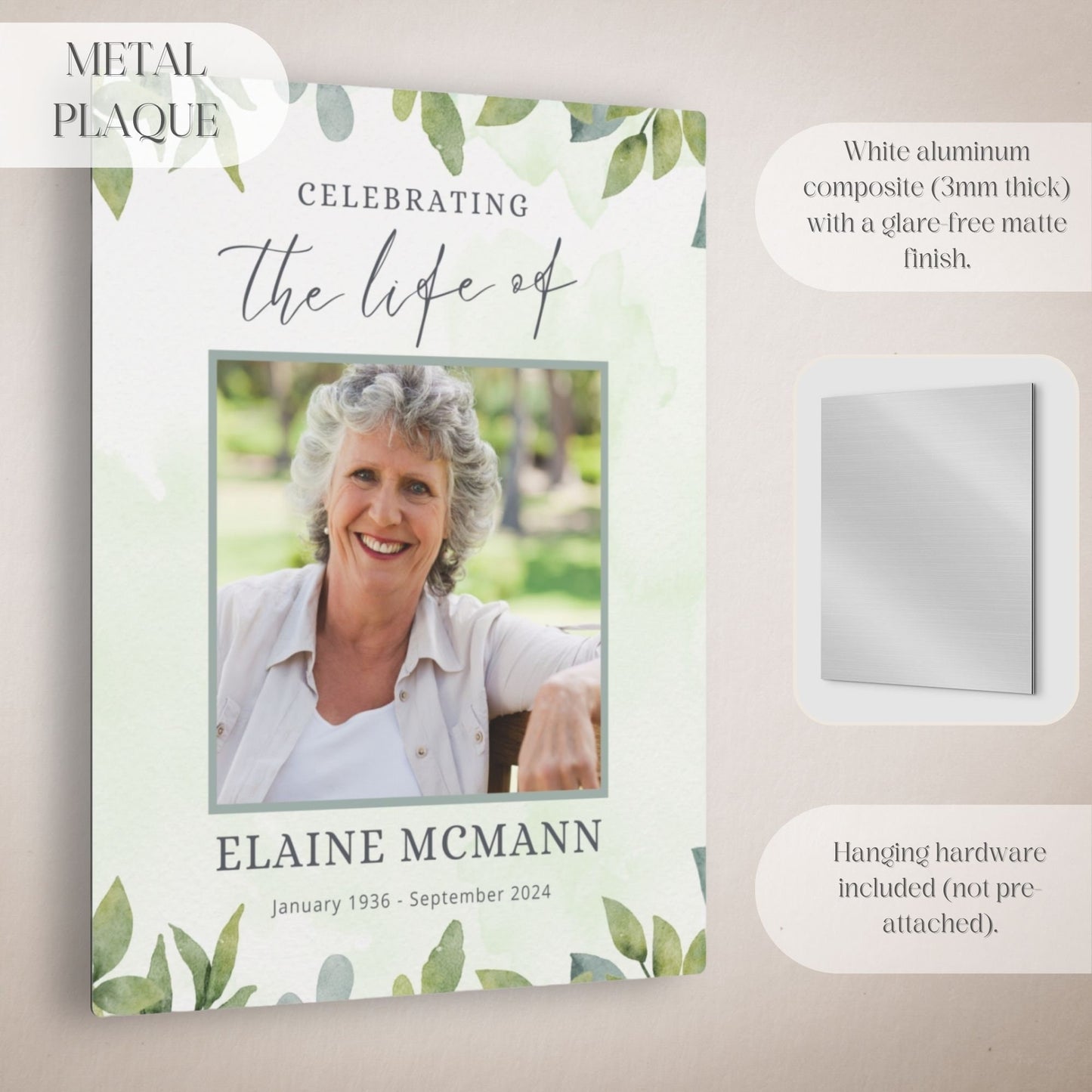 Foliage Custom Photo Celebration of Life Welcome Sign - Magnolia Dane Co.