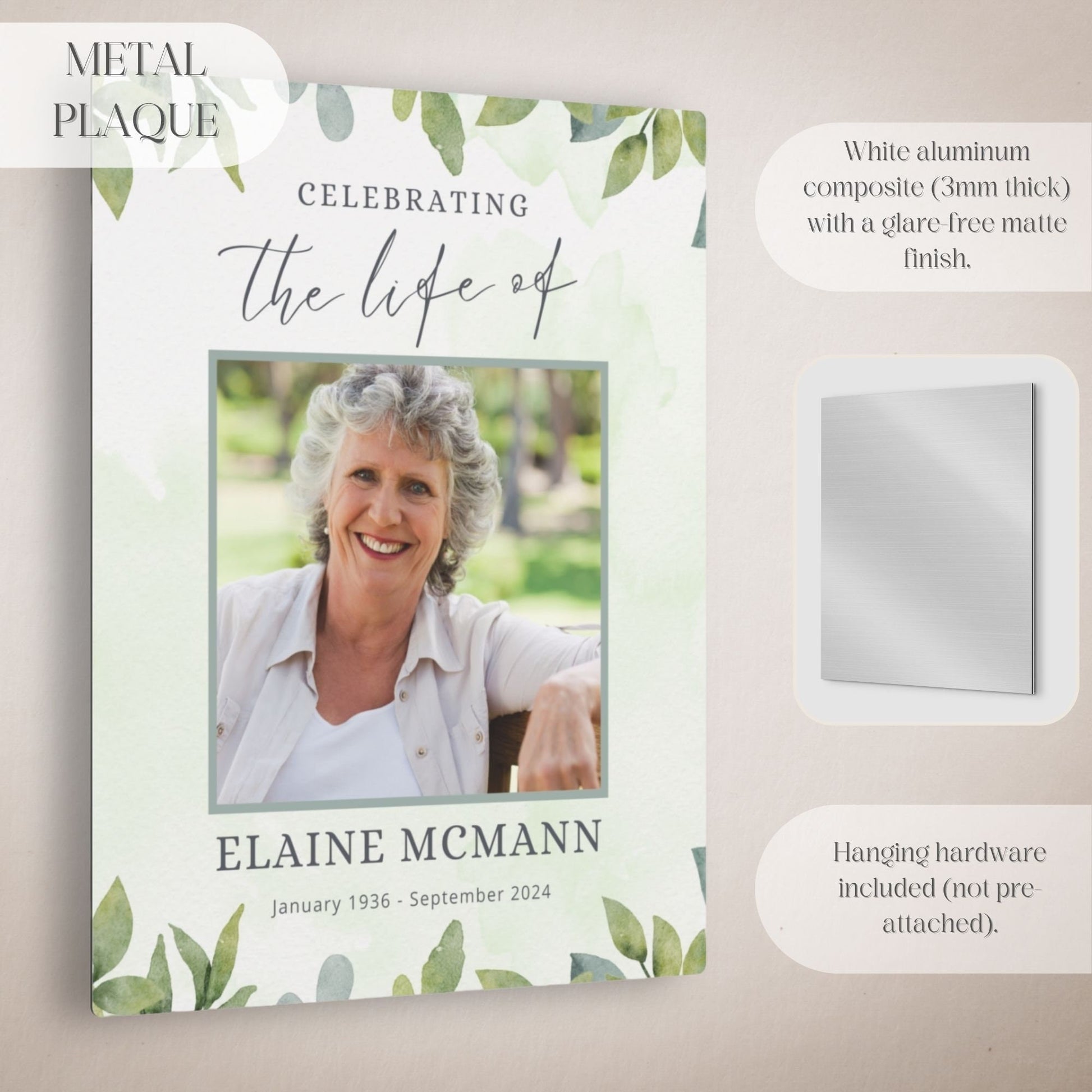 Foliage Custom Photo Celebration of Life Welcome Sign - Magnolia Dane Co.