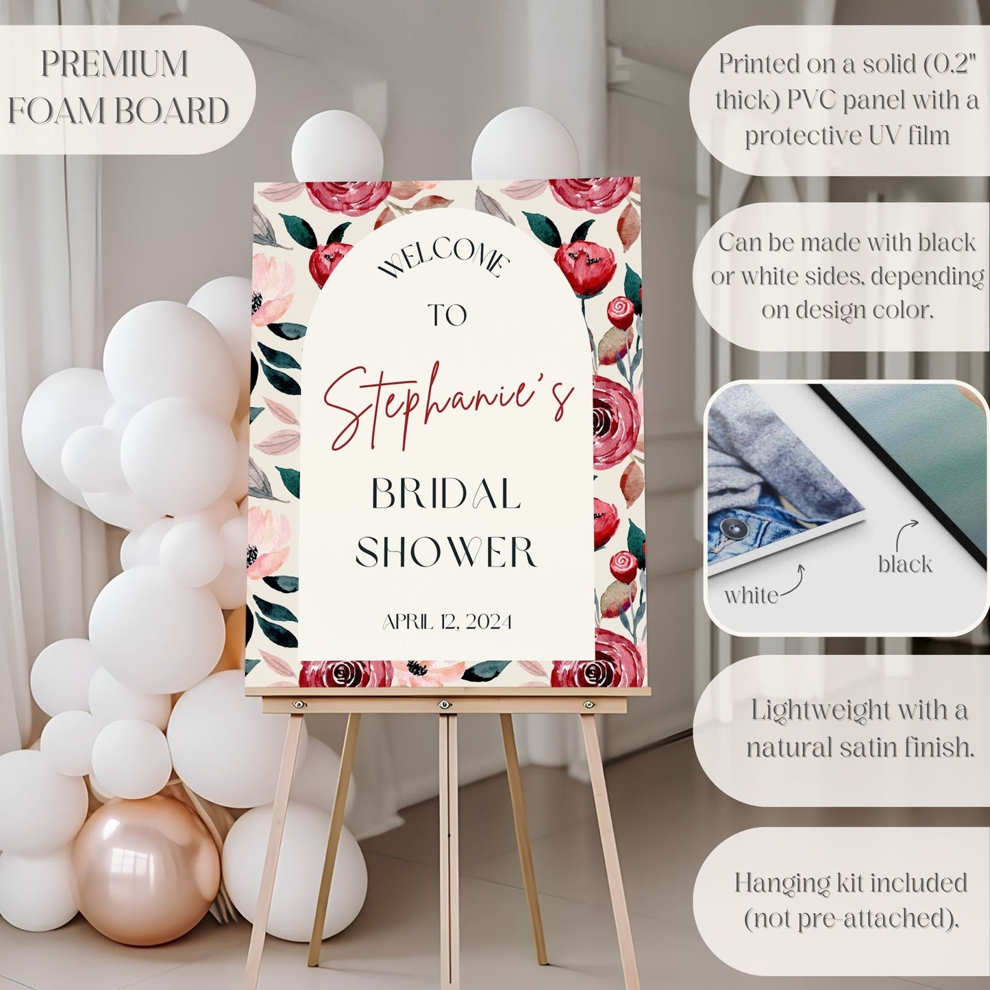 Bright Floral Bridal Shower Welcome Sign - Magnolia Dane Co.