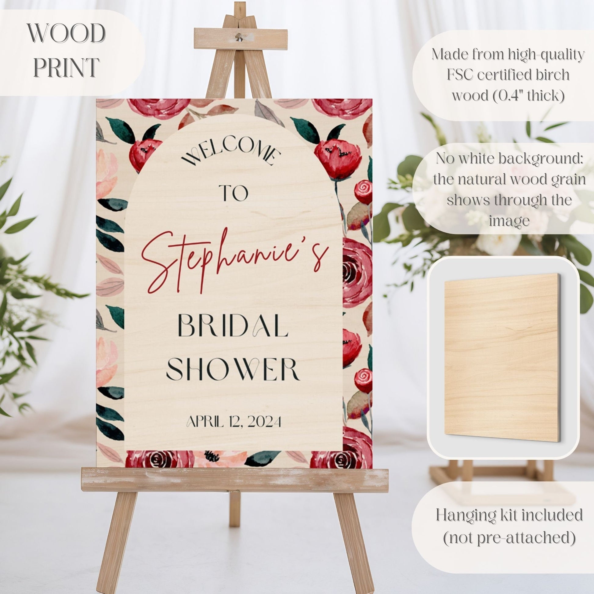 Bright Floral Bridal Shower Welcome Sign - Magnolia Dane Co.